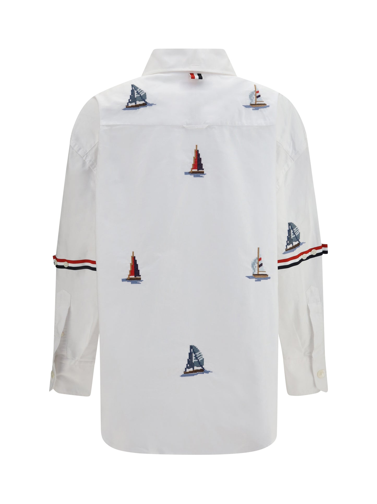 Thom Browne Women Oversized Sailboat-Embroidered Shirt THOM BROWNE