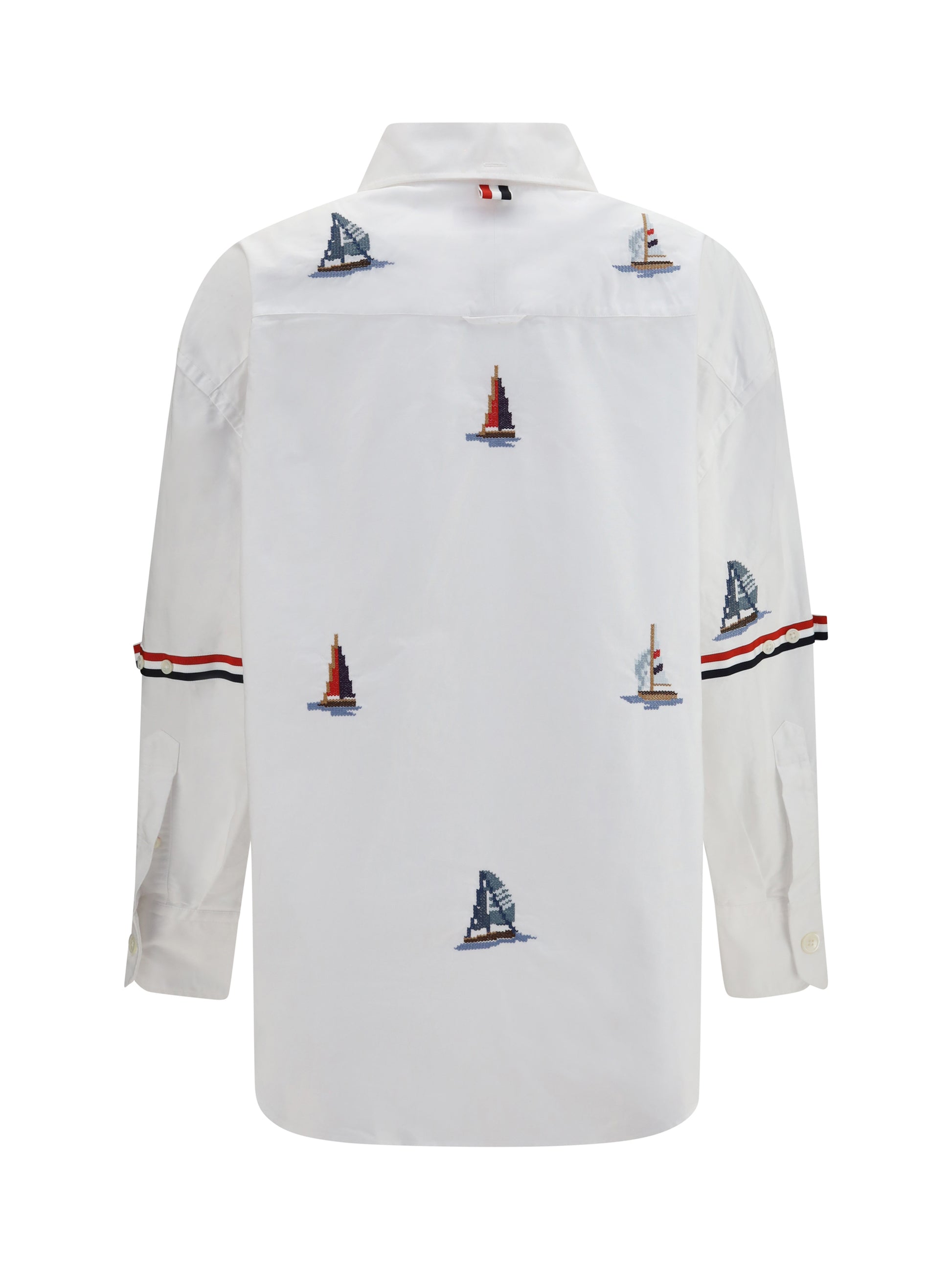 Thom Browne Women Oversized Sailboat-Embroidered Shirt THOM BROWNE