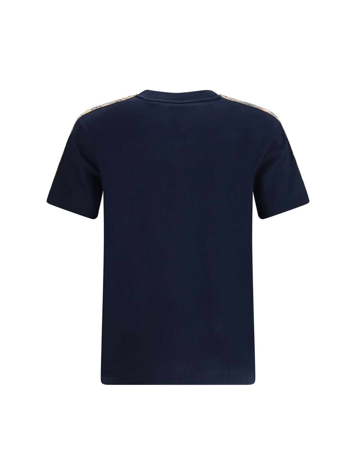 Burberry Men Short-Sleeved T-Shirt With A Single Burberry Check Stripe On Both Shoulders BURBERRY