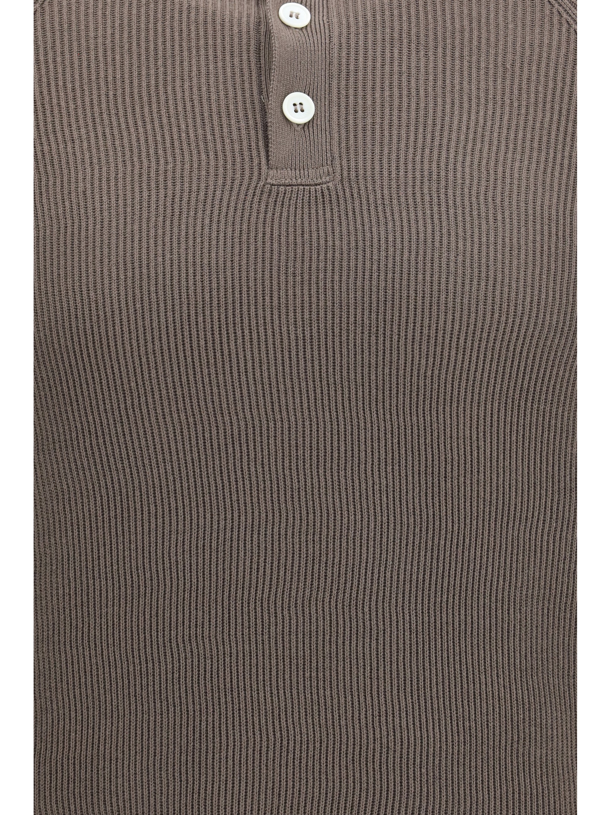 Brunello Cucinelli Men Long-Sleeve Knit Polo Shirt BRUNELLO CUCINELLI
