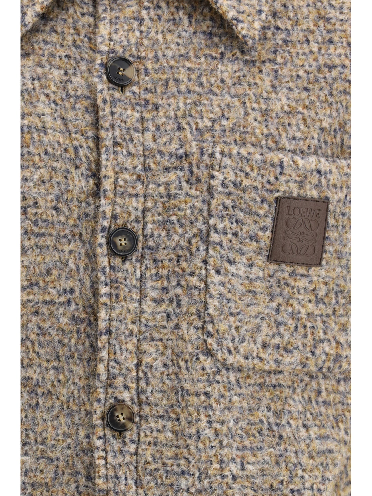 Loewe Men Mélange Wool Blend Overshirt LOEWE