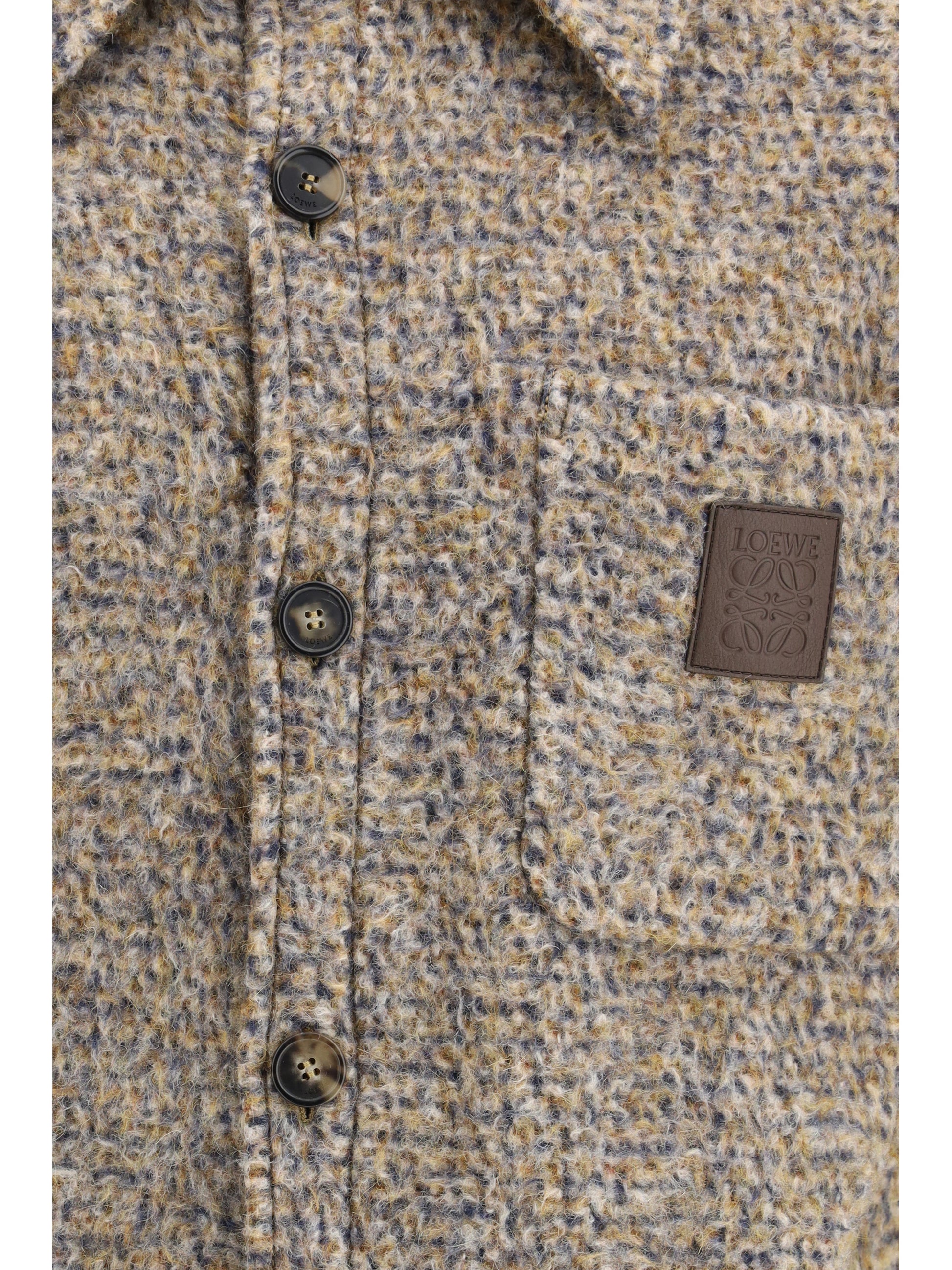 Loewe Men Mélange Wool Blend Overshirt LOEWE