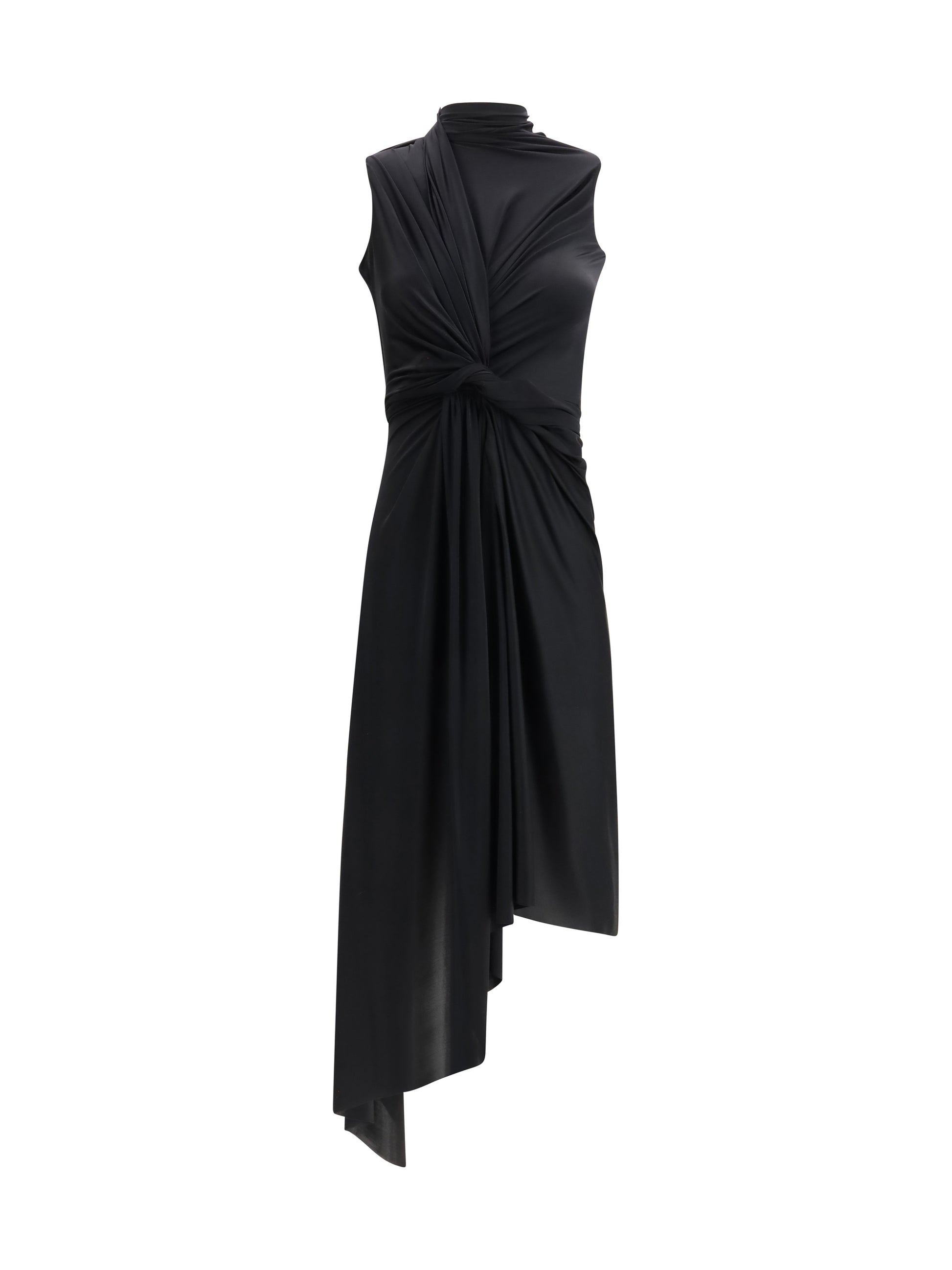 Balenciaga Women Draped Midi Dress BALENCIAGA