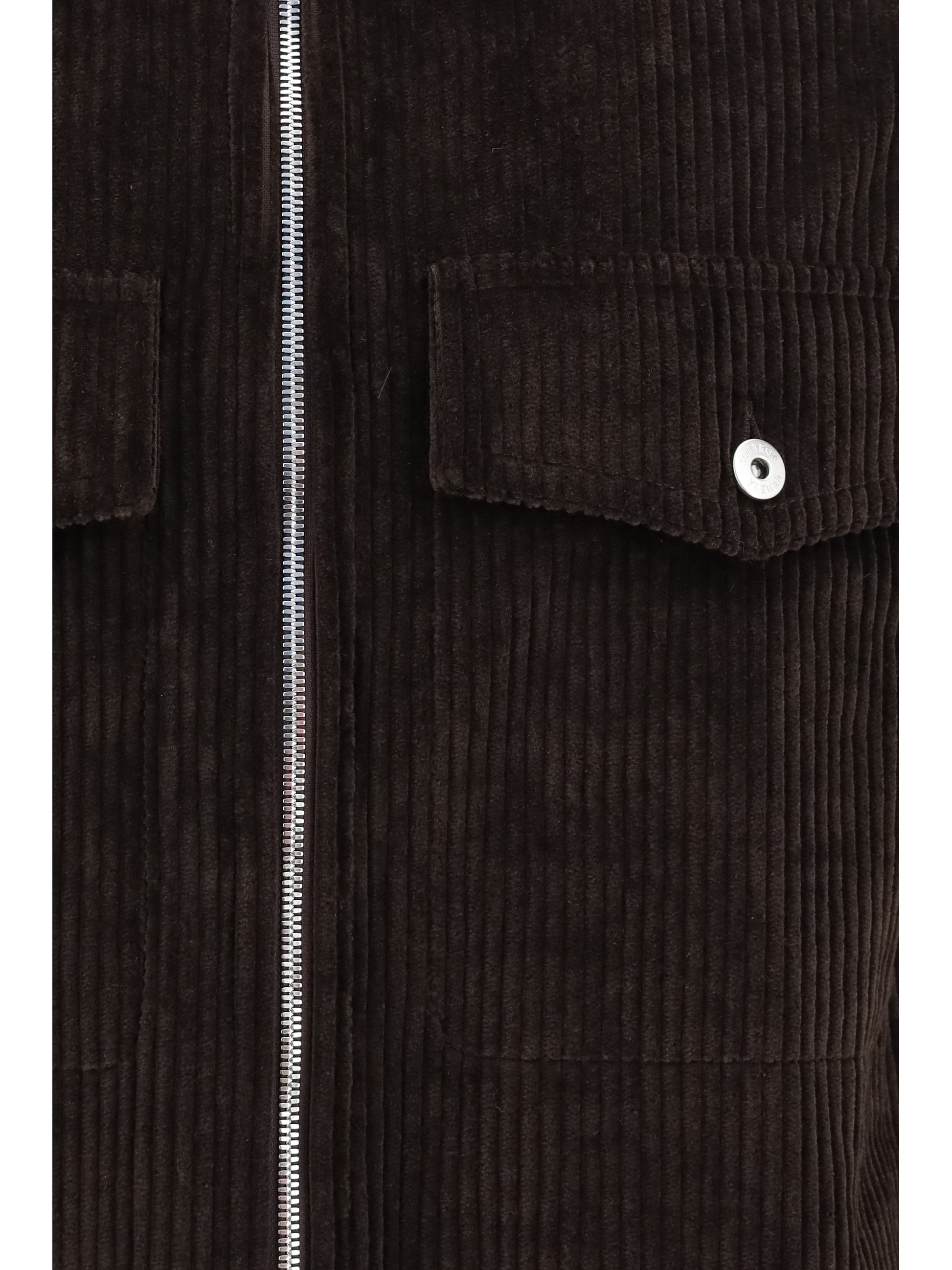 Bottega Veneta Men Corduroy Jacket With Leather Collar BOTTEGA VENETA