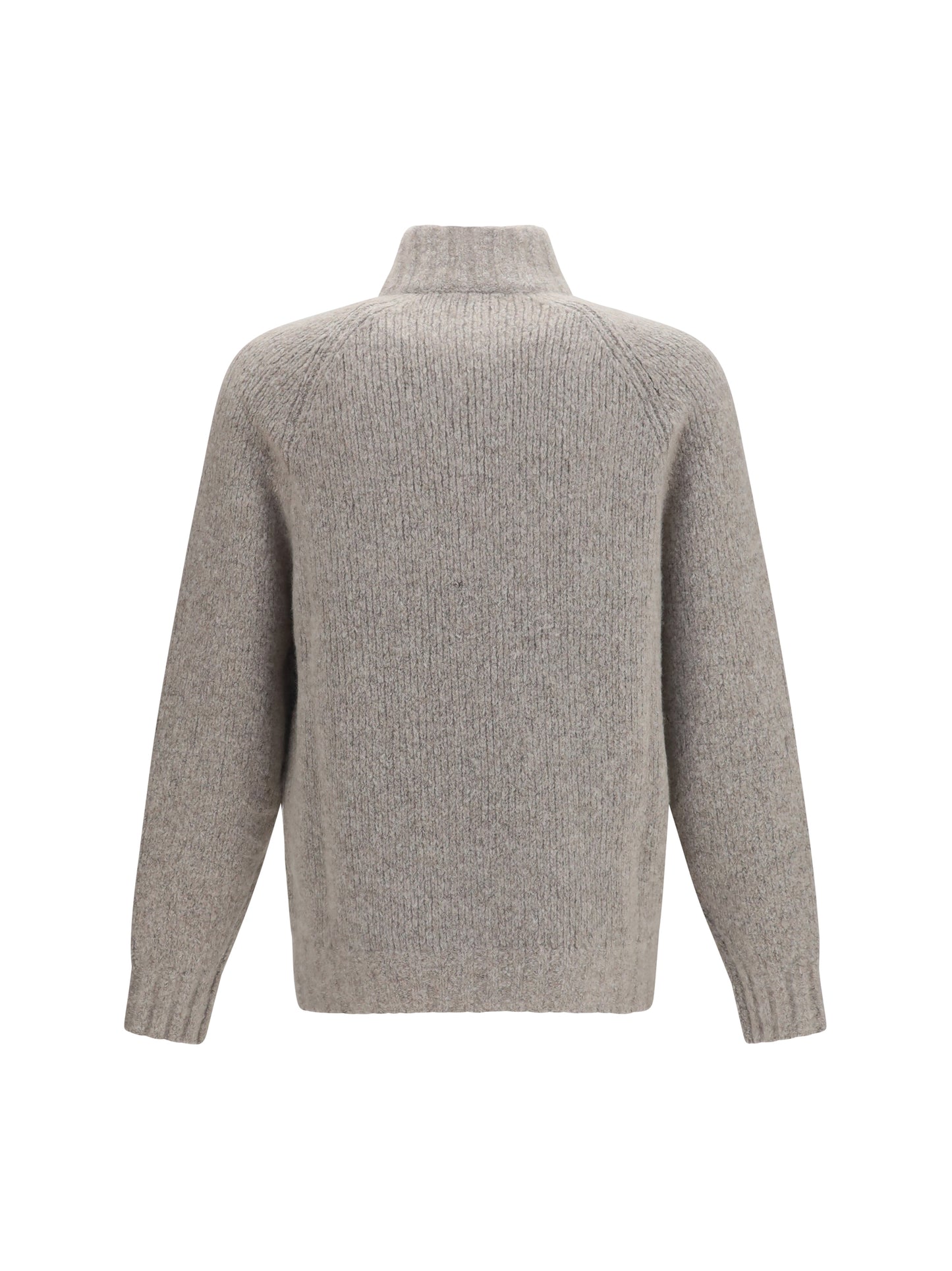 Brunello Cucinelli Men High-Neck Cashmere And Silk Cardigan With Zip