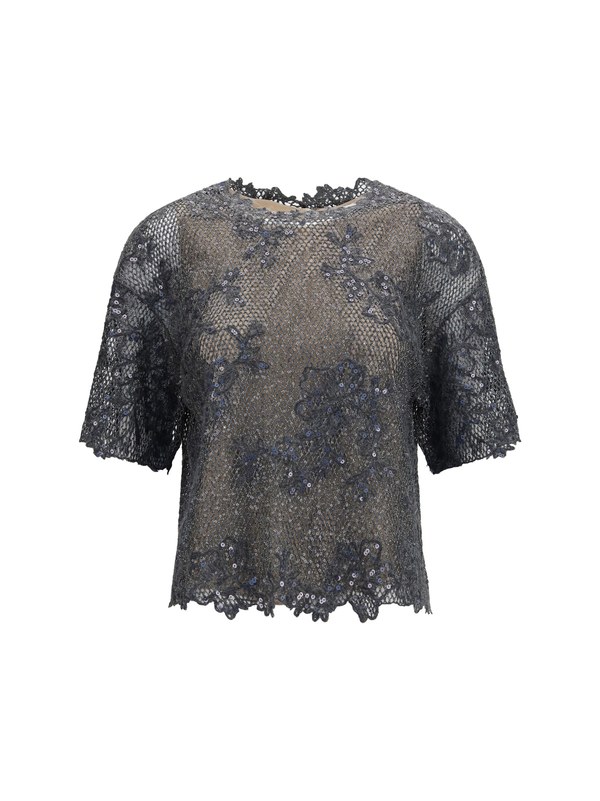 Brunello Cucinelli Women Sequined Crewneck Top BRUNELLO CUCINELLI