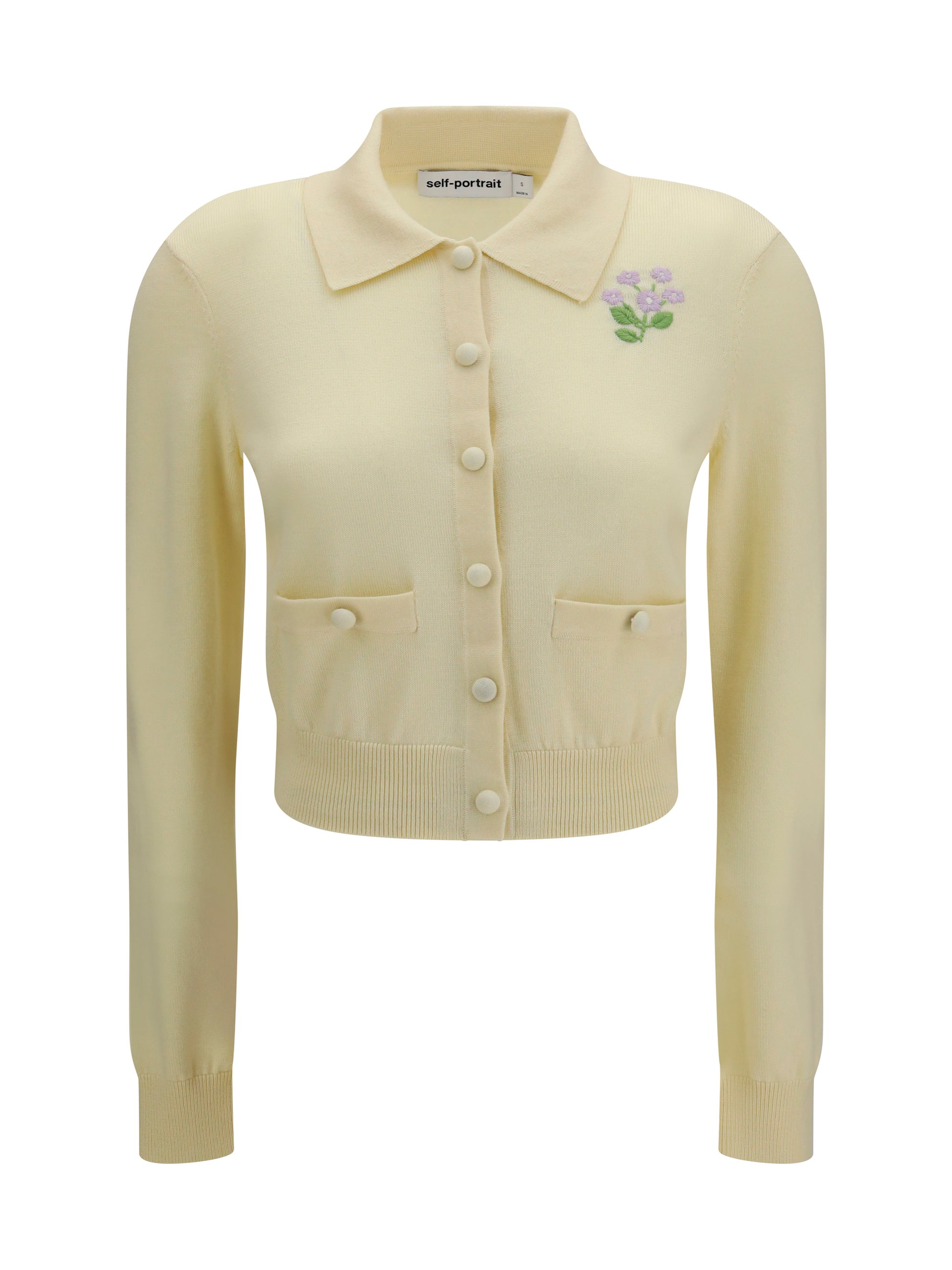Self-Portrait Women Floral Embroidered Knit Cardigan SELF-PORTRAIT