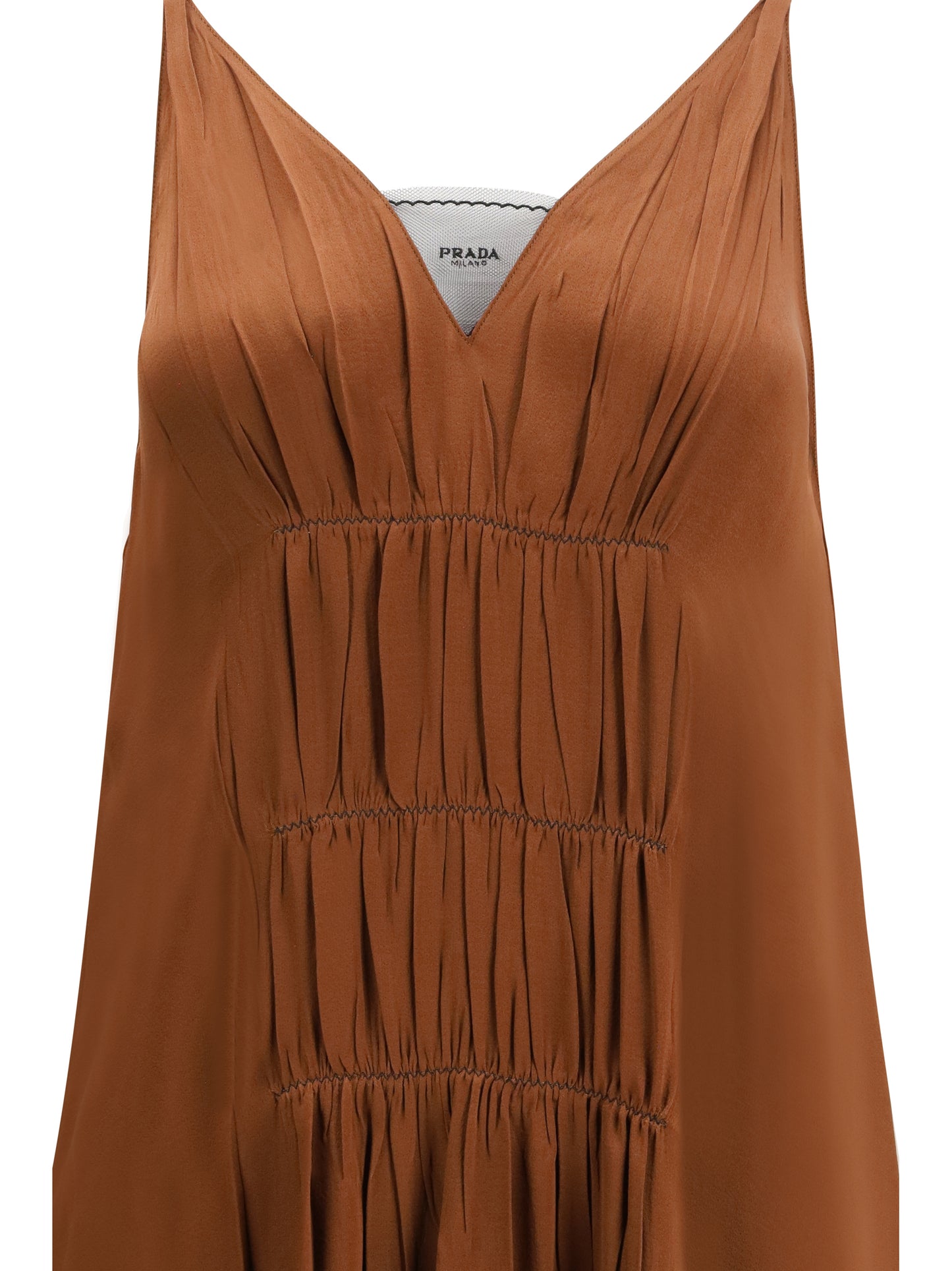 Prada Women V-Neck Long Dress PRADA