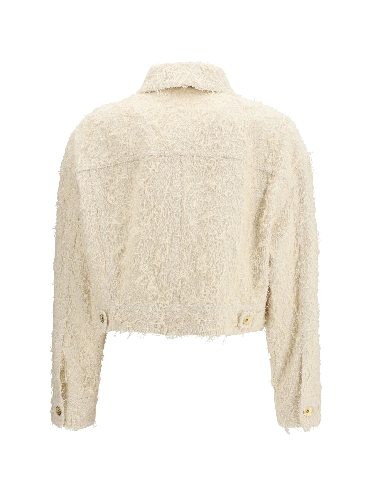Brunello Cucinelli Women Fuzzy Dyed Denim Outerwear Jacket With Monili BRUNELLO CUCINELLI