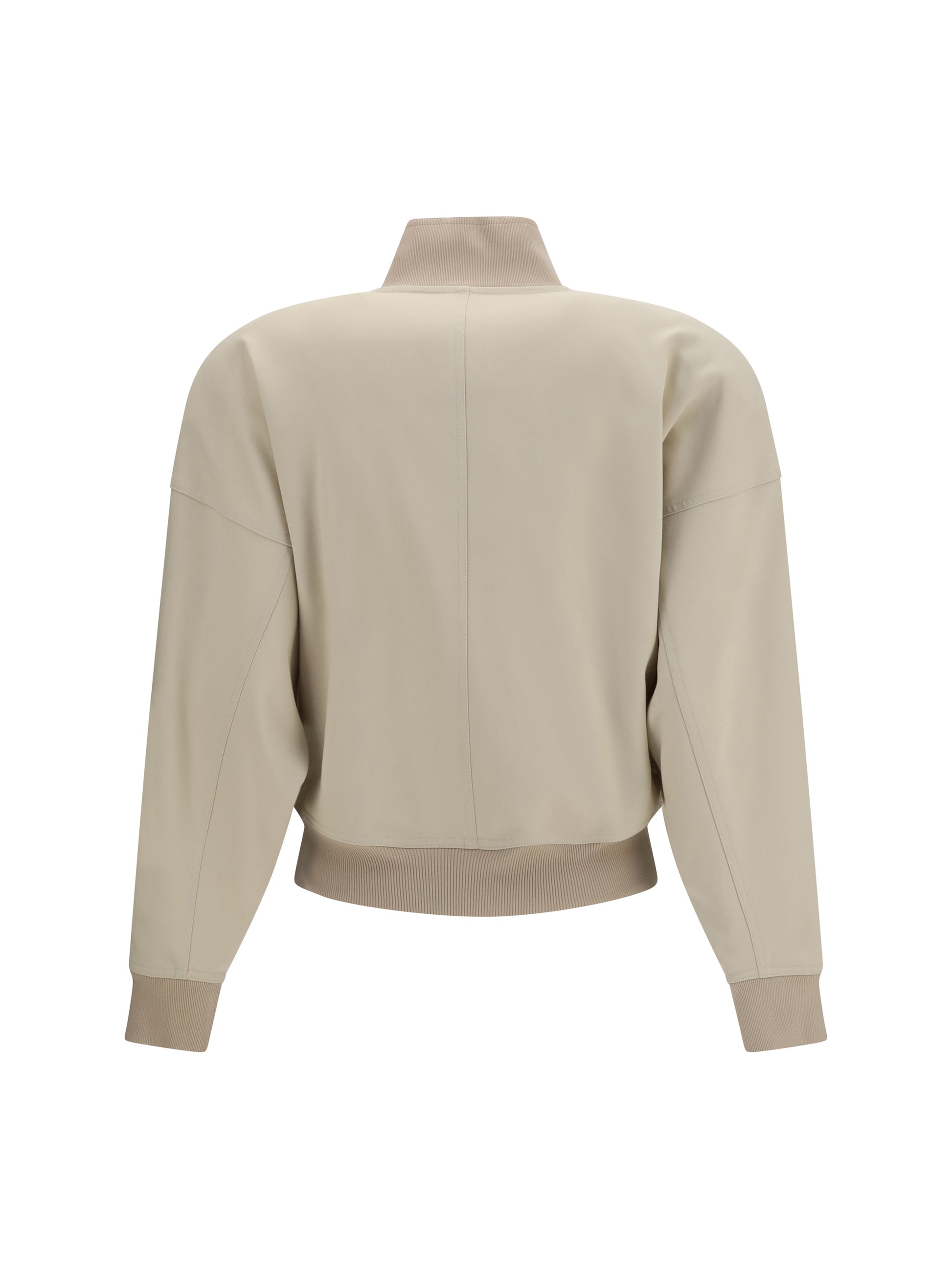 Gucci Women Zip Bomber Jacket In Silk Poplin GUCCI