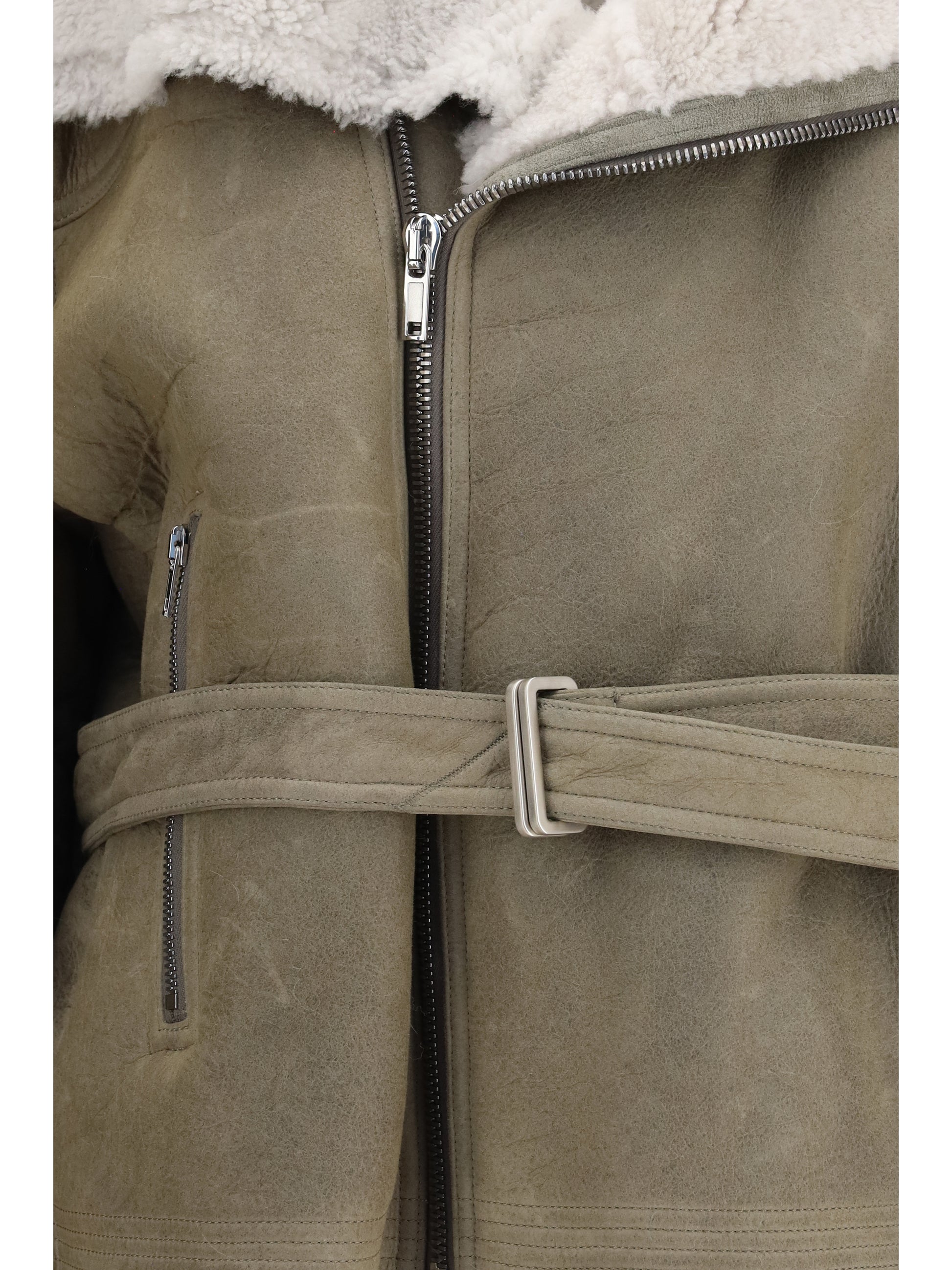 Rick Owens Women Cropped Suede And Shearling Flight Jacket RICK OWENS