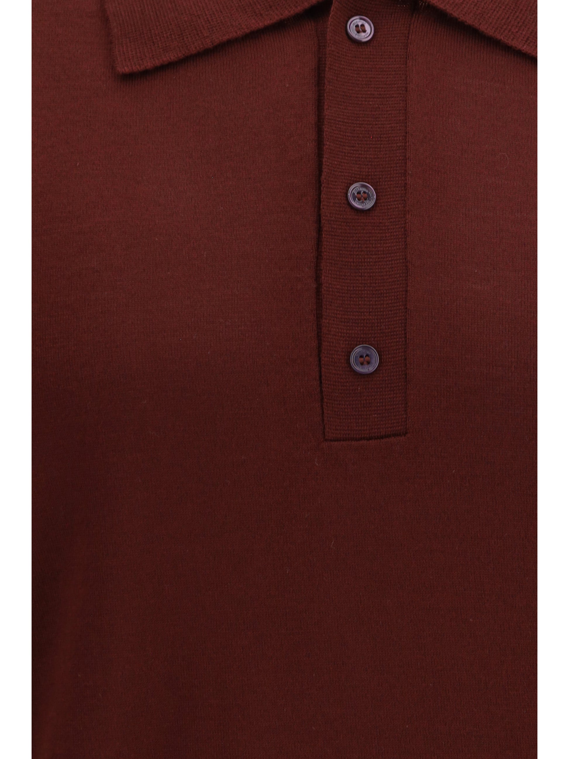 Valentino Men Wool Polo With Vlogo Embroidery VALENTINO