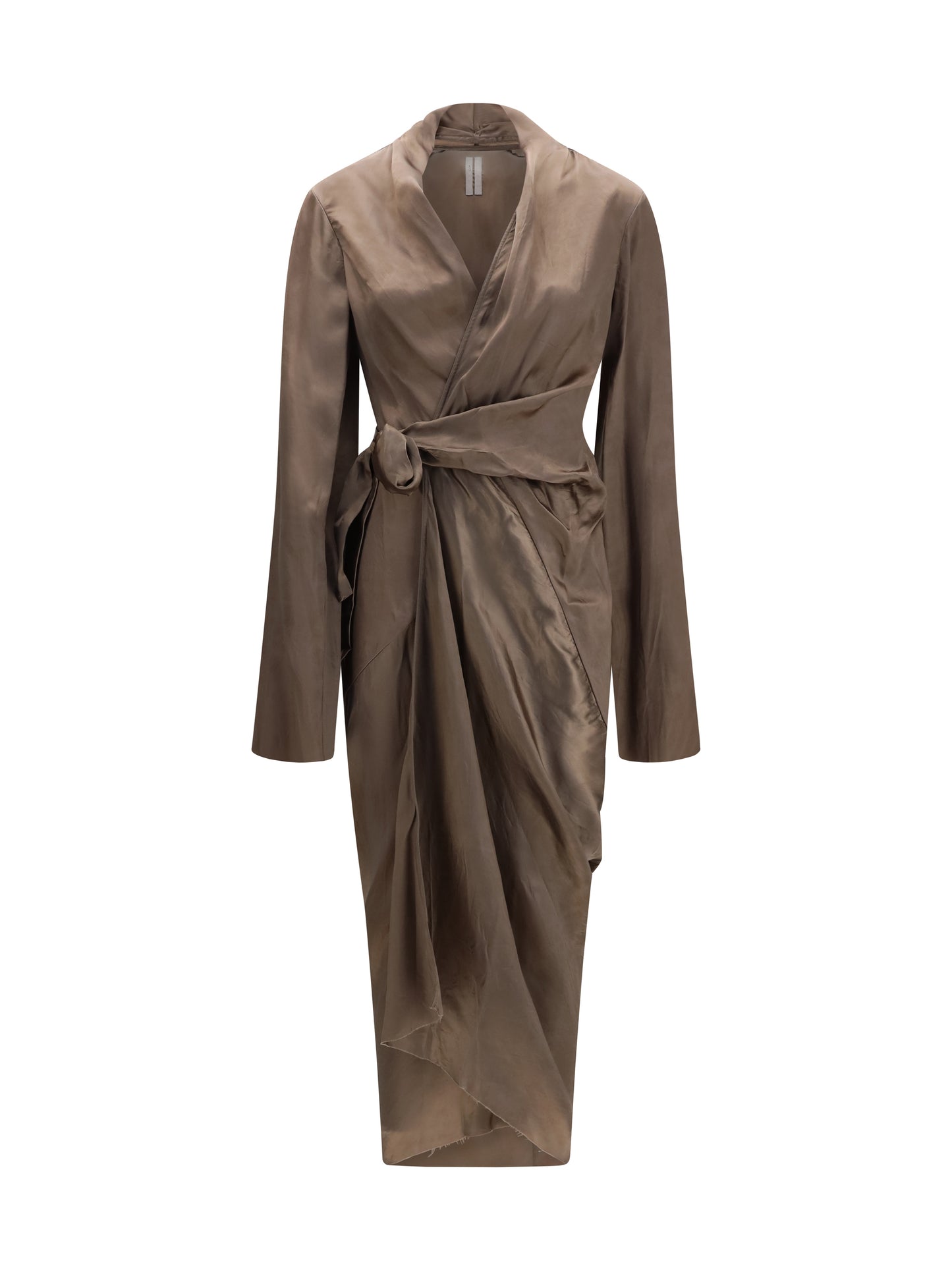 Rick Owens Women Asymmetric Wrap Dress With Knot Fastening RICK OWENS