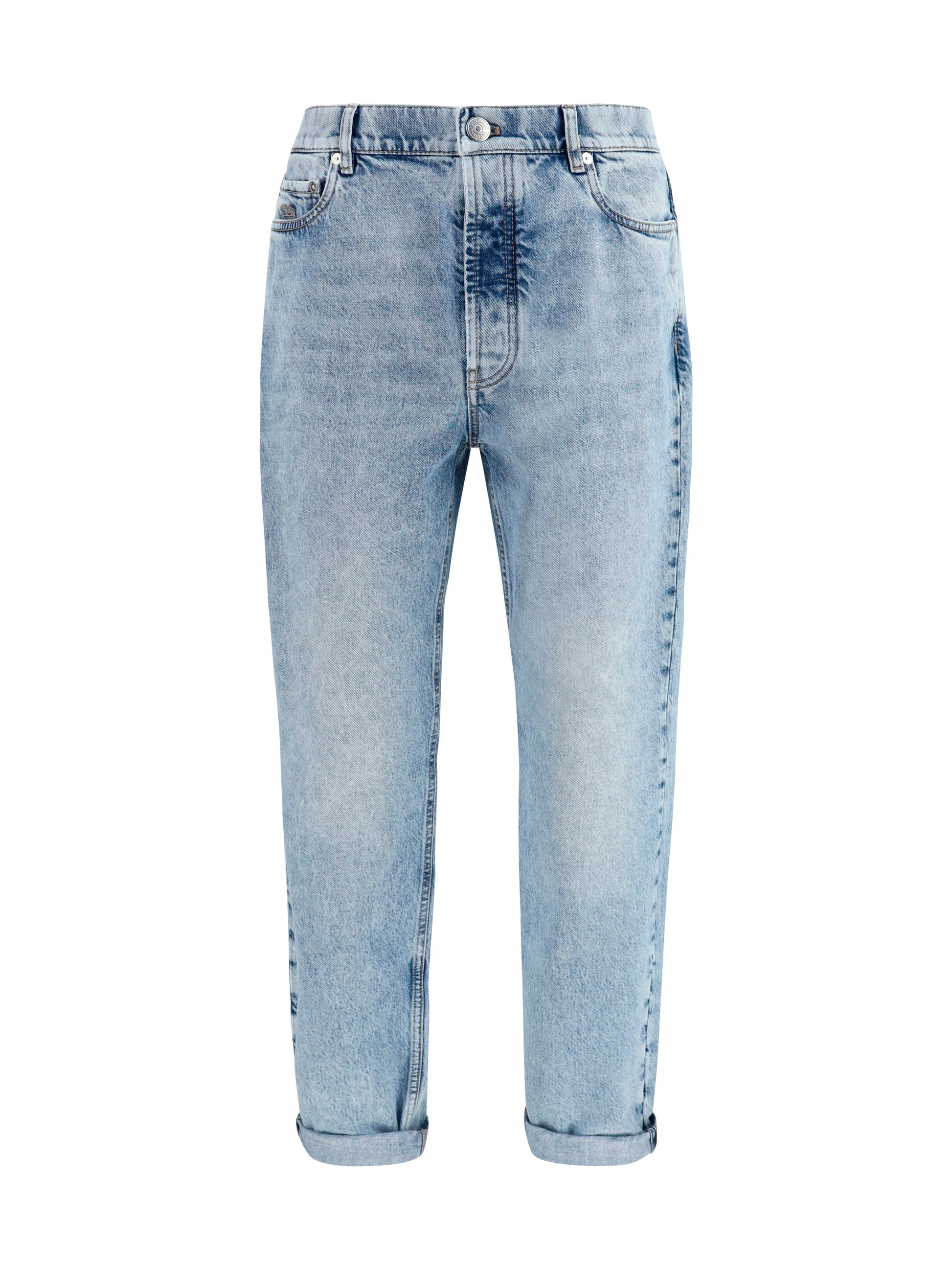 Brunello Cucinelli Men Straight-Leg Turn-Up Jeans BRUNELLO CUCINELLI