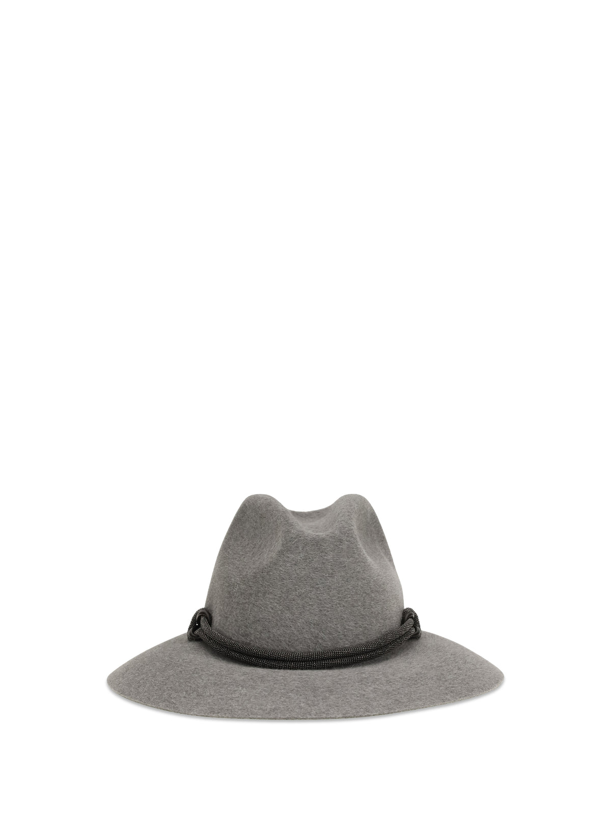 Brunello Cucinelli Women Felt Fedora Hat With Leather Band BRUNELLO CUCINELLI