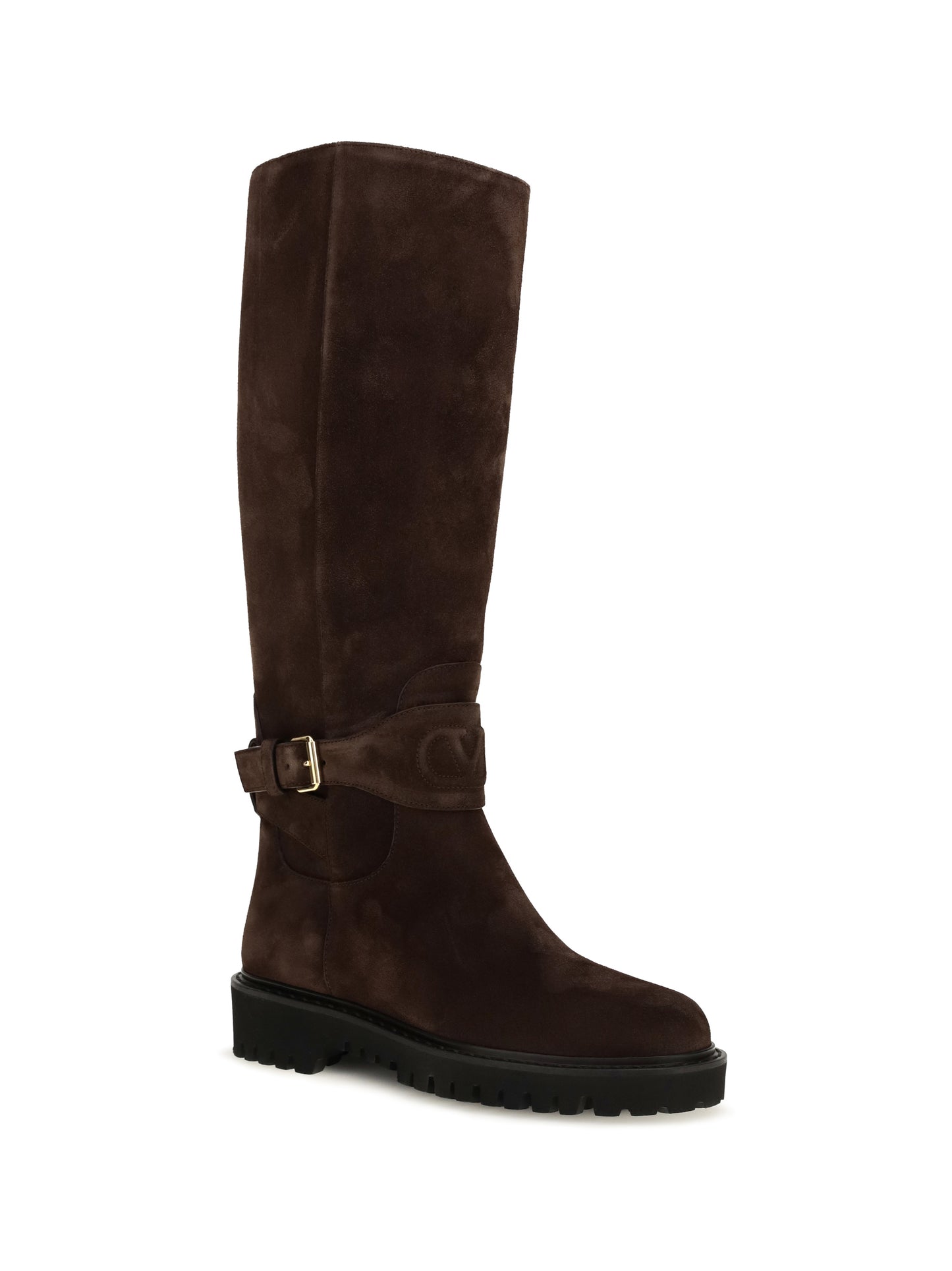 Valentino Garavani Women Vlogo Signature Suede High Boots VALENTINO GARAVANI