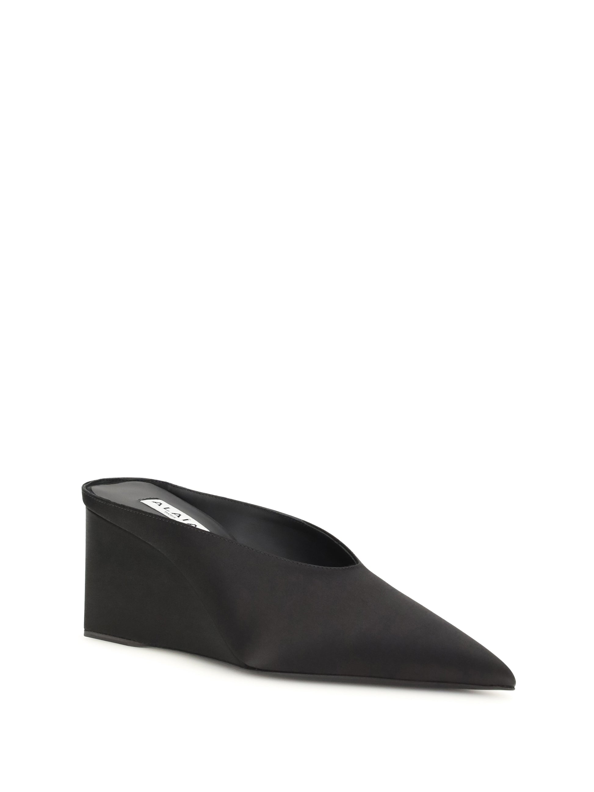 Alaïa Women Satin Wedge Mules ALAIA