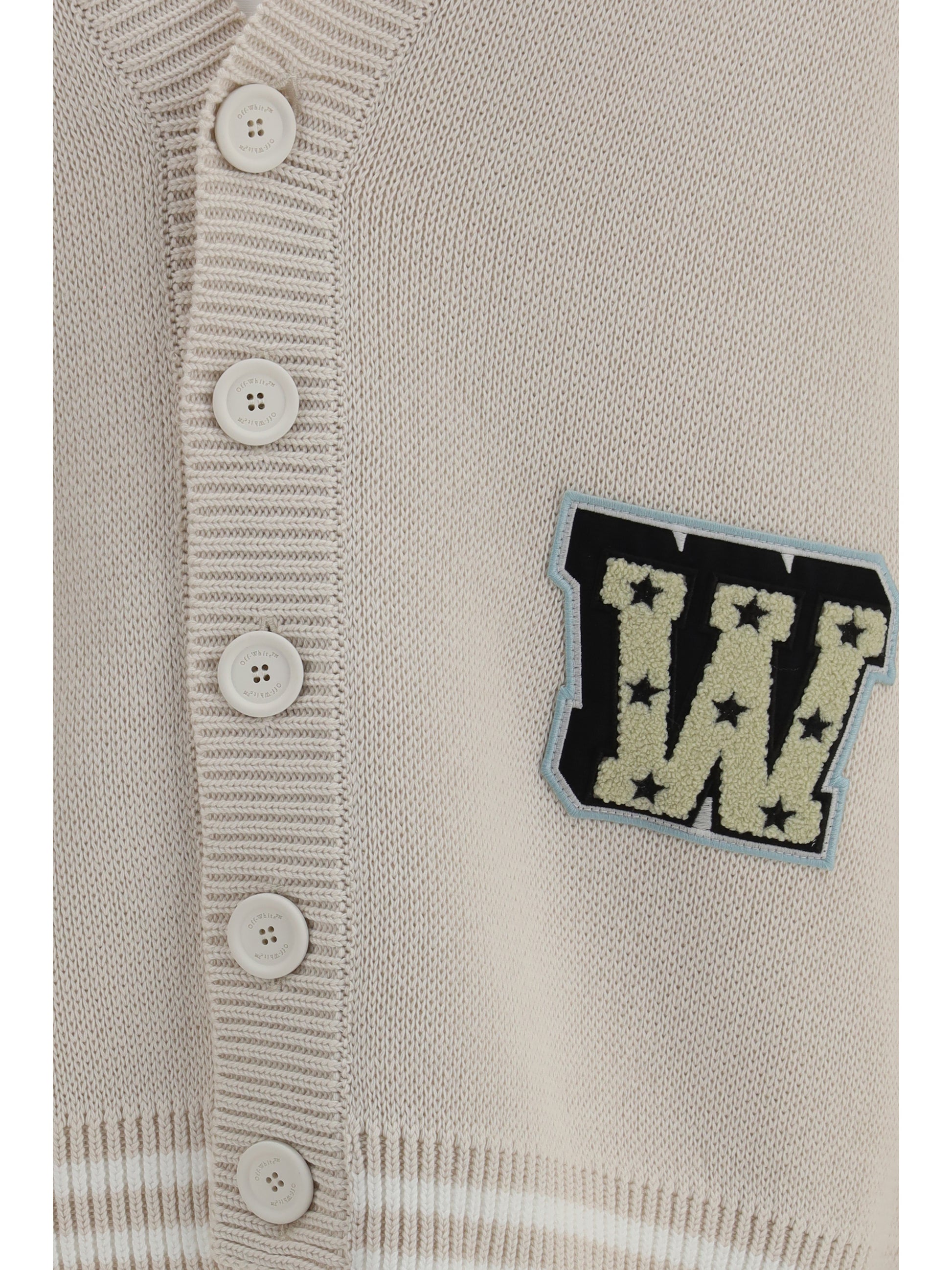 Off-White Men Star Logo Diagonal Varsity Cardigan OFF-WHITE
