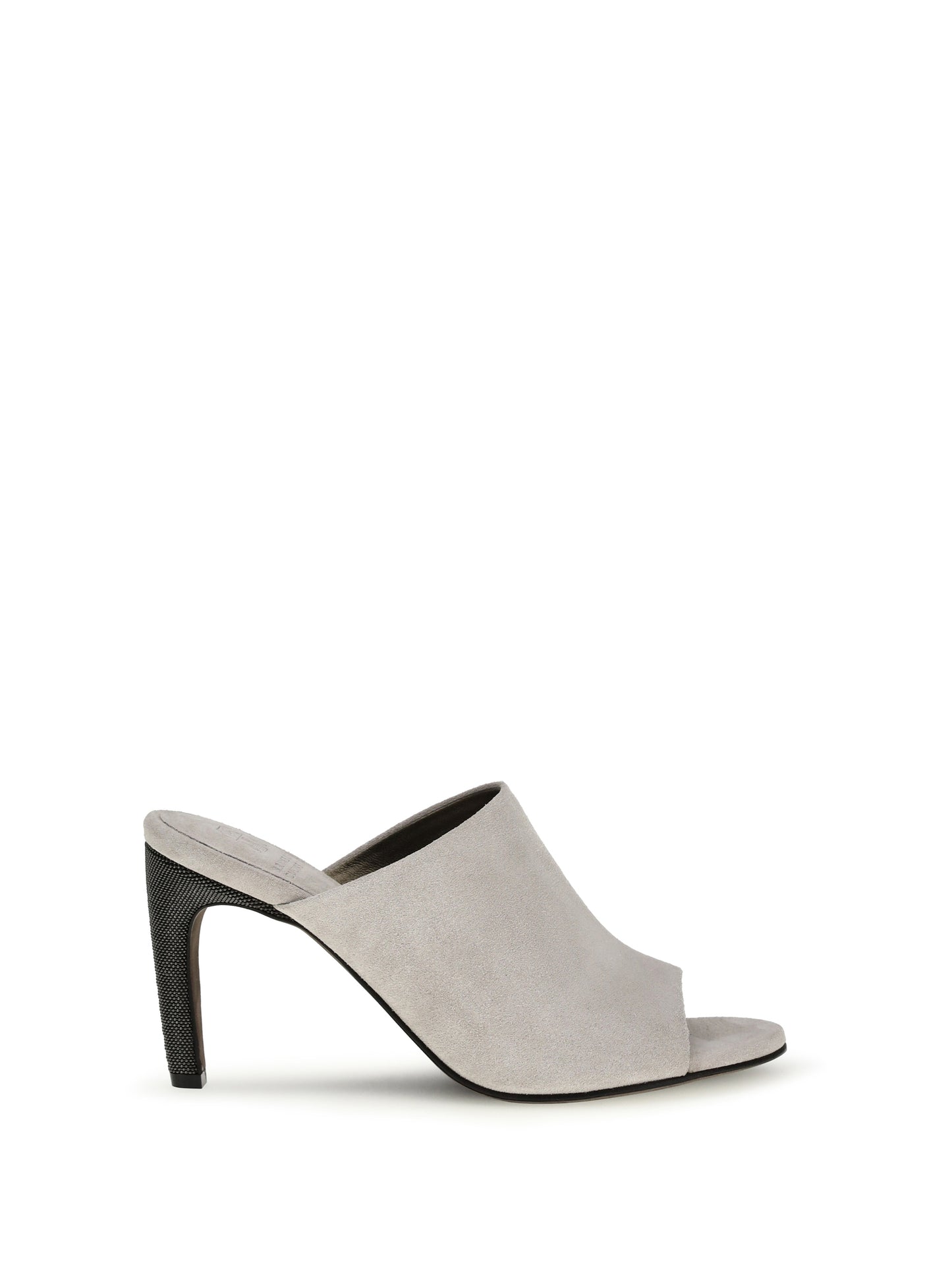 Brunello Cucinelli Women Suede Mules With Precious Heels BRUNELLO CUCINELLI