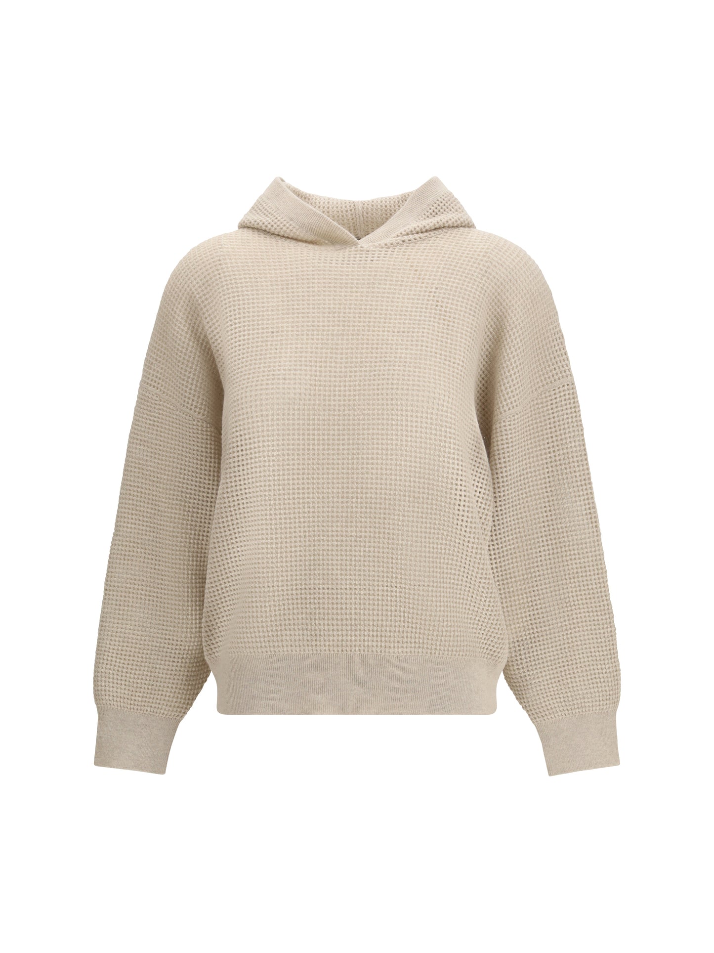 Brunello Cucinelli Women Sparkling Net Cotton Hooded Sweatshirt BRUNELLO CUCINELLI