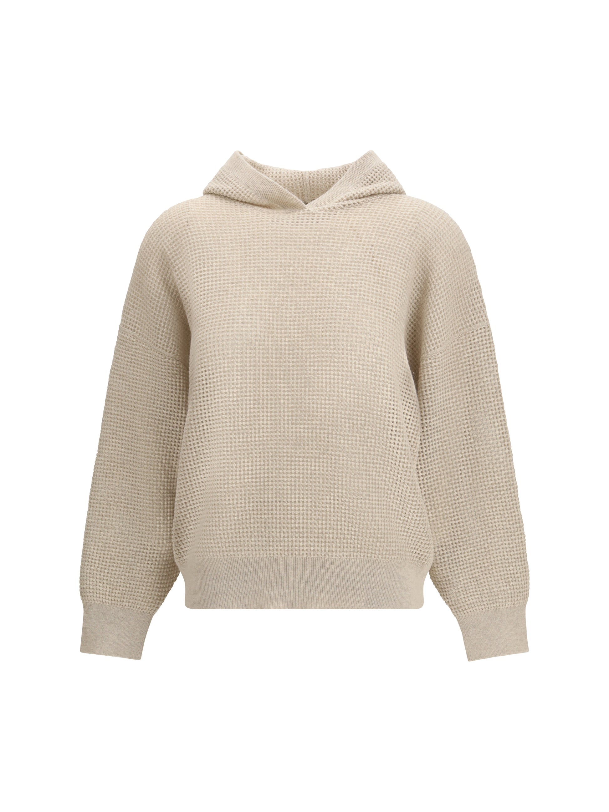 Brunello Cucinelli Women Sparkling Net Cotton Hooded Sweatshirt BRUNELLO CUCINELLI