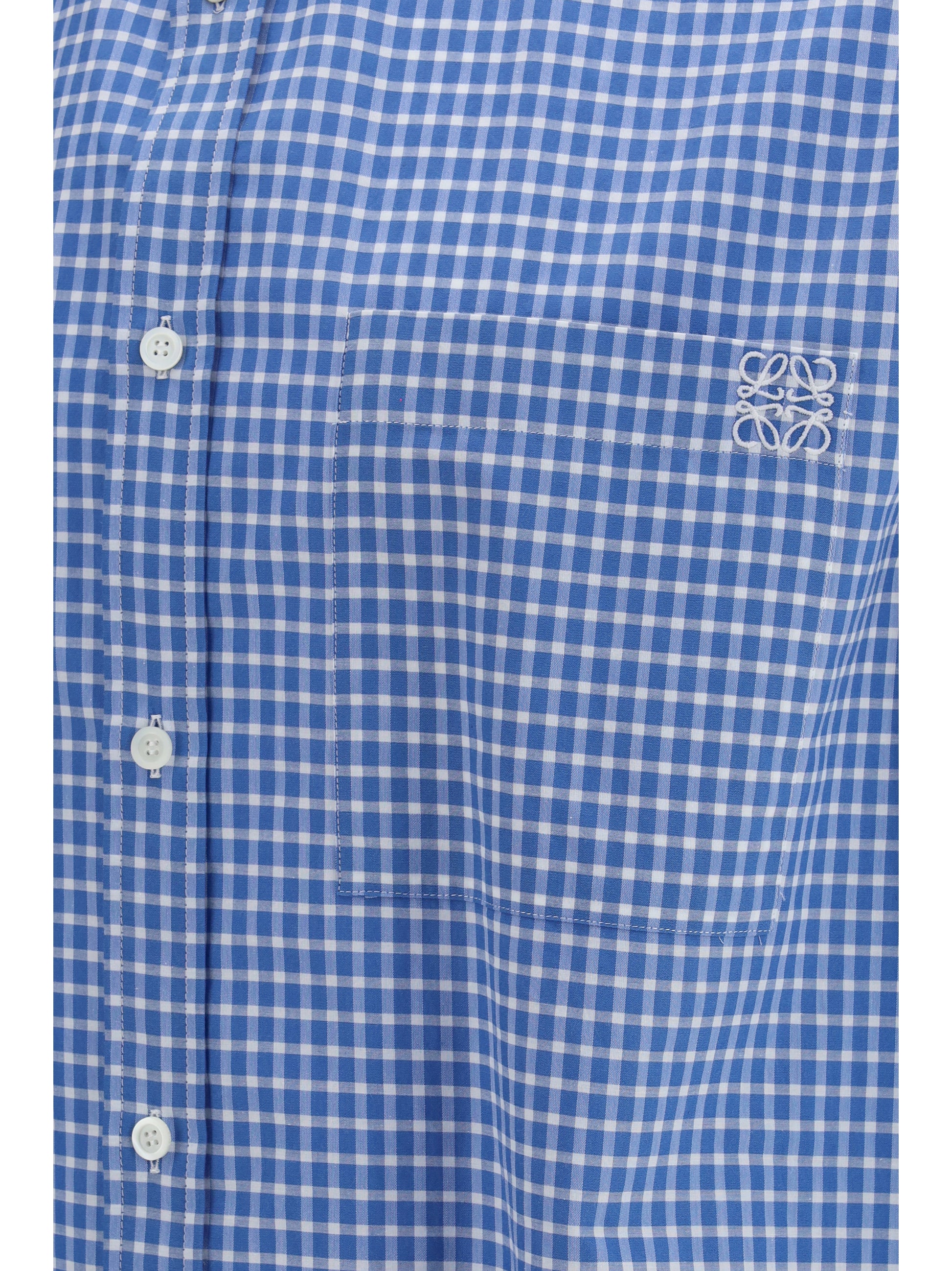 Loewe Men Textured Cotton Check Shirt LOEWE