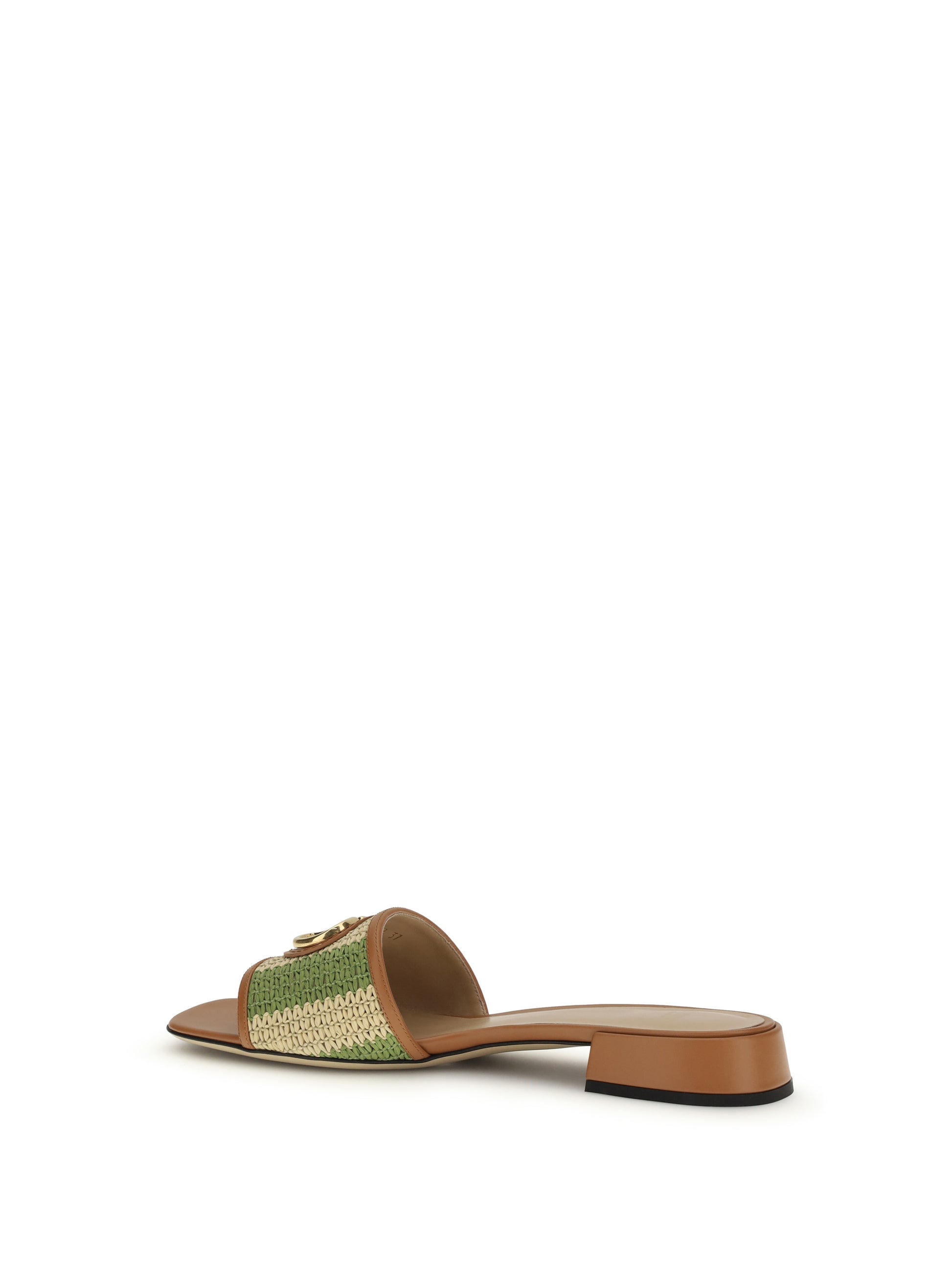 Valentino Garavani Women Vlogo Signature Raffia Slide Sandals VALENTINO GARAVANI