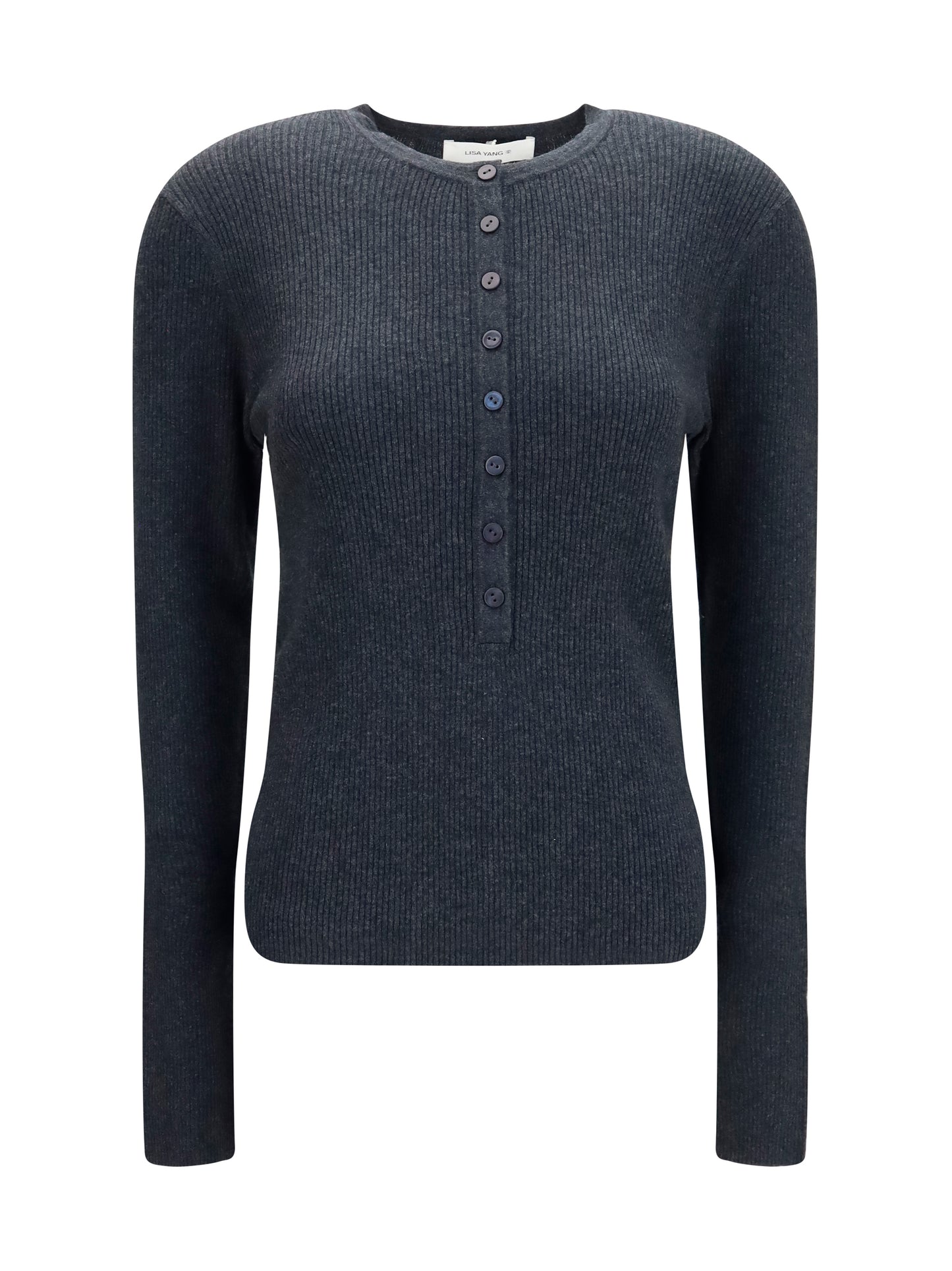 Lisa Yang Women Airi Henley Sweater In Cotton And Cashmere LISA YANG