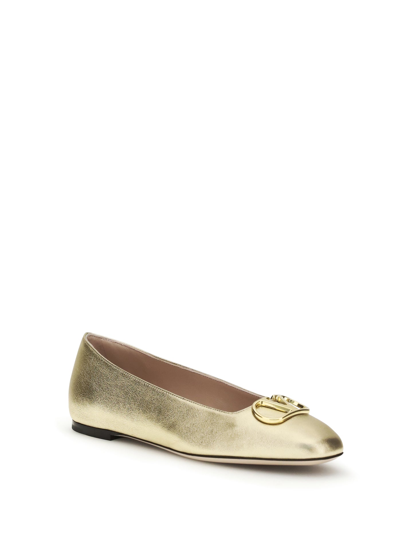 Valentino Garavani Women Vlogo Signature Laminated Nappa Ballerinas VALENTINO GARAVANI