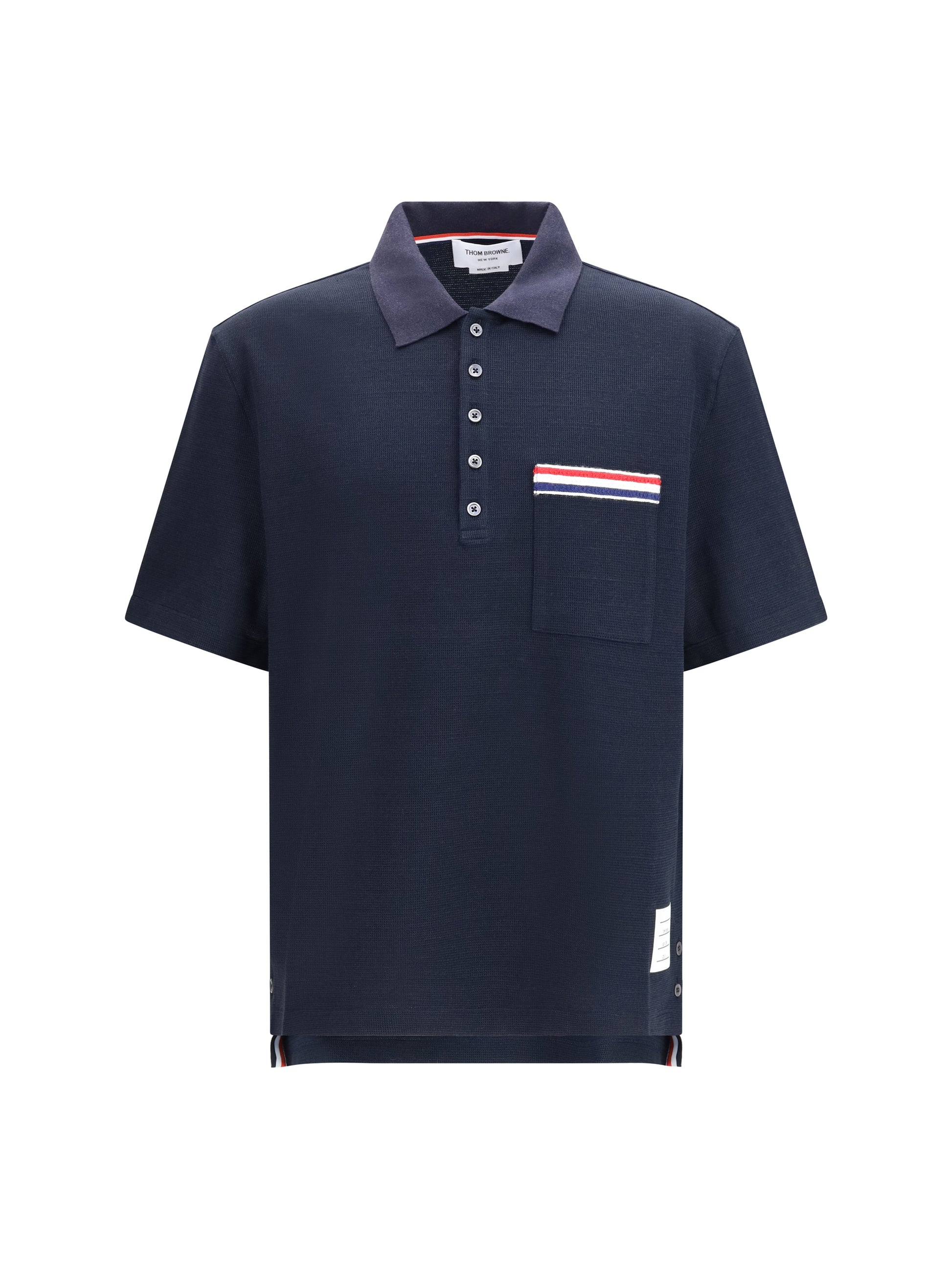 Thom Browne Men Short-Sleeve Polo With Chest Pocket THOM BROWNE