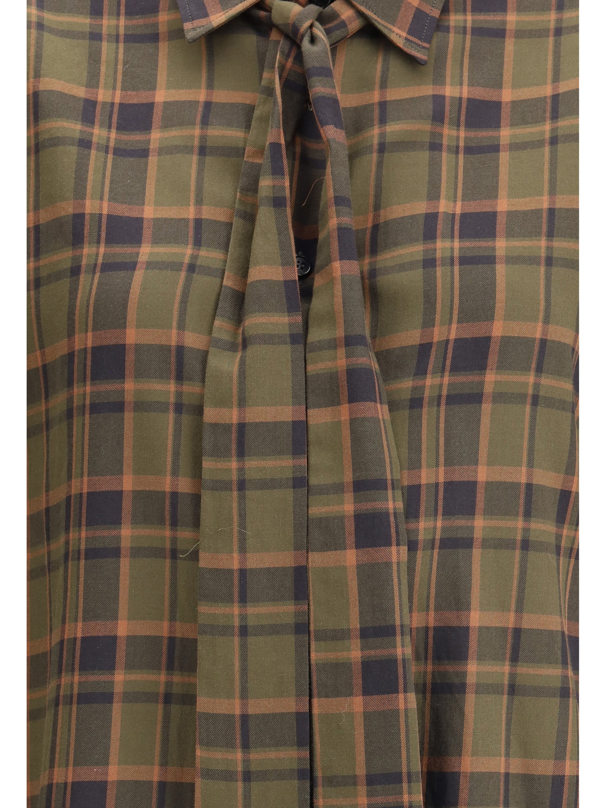 Saint Laurent Women Cassandre Check Lavallière Shirt SAINT LAURENT