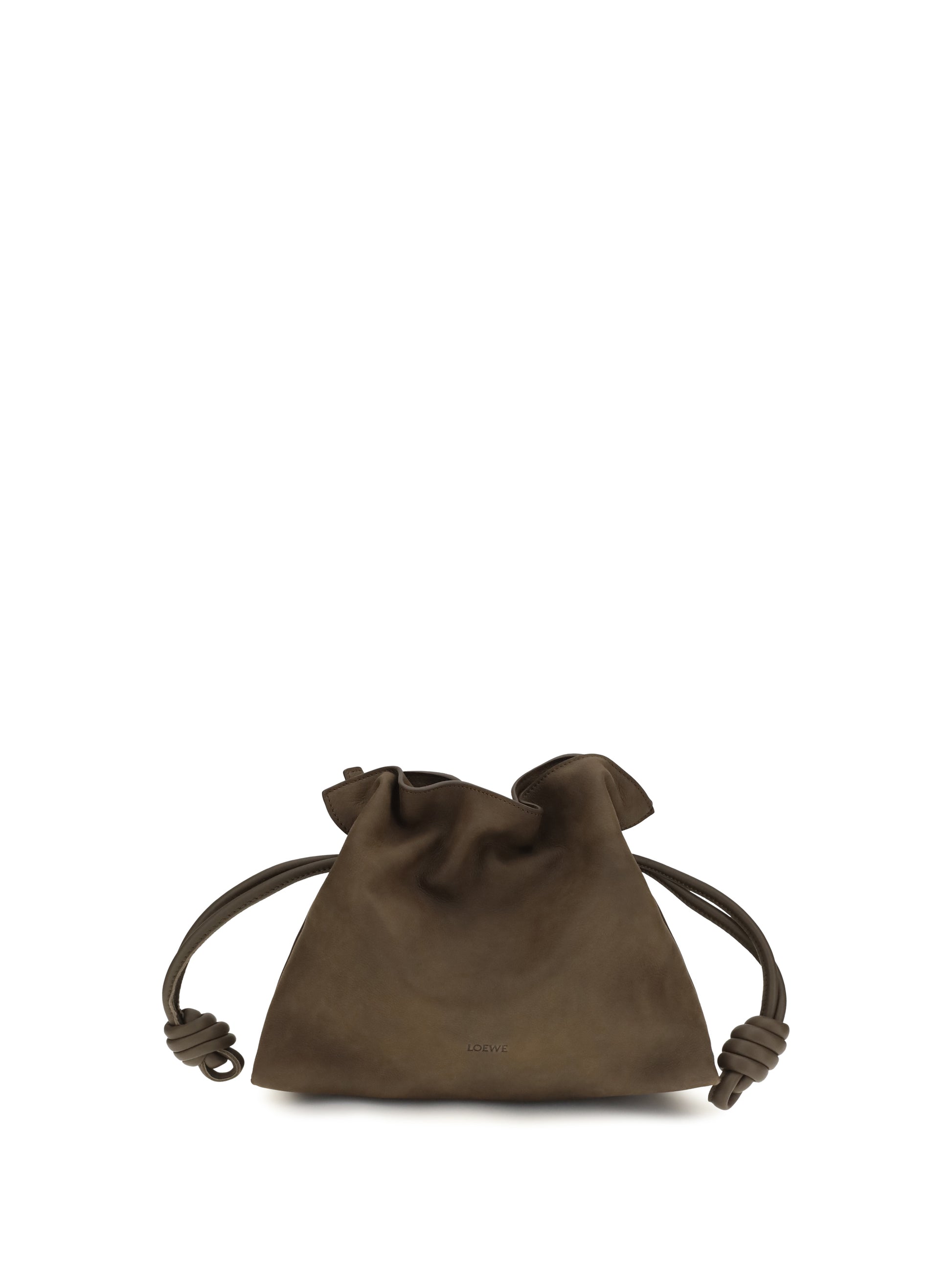 Loewe Women Medium Flamenco Clutch In Garnet Nubuck LOEWE