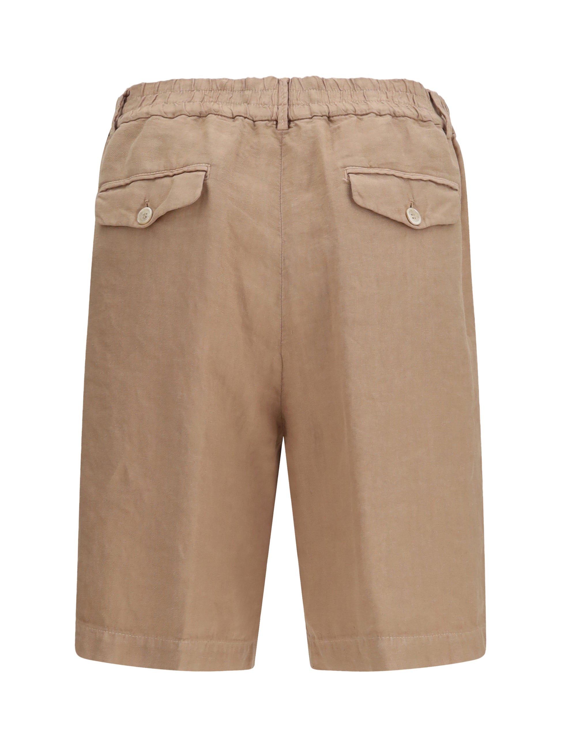 Brunello Cucinelli Men Lightweight Délavé Linen Shorts BRUNELLO CUCINELLI
