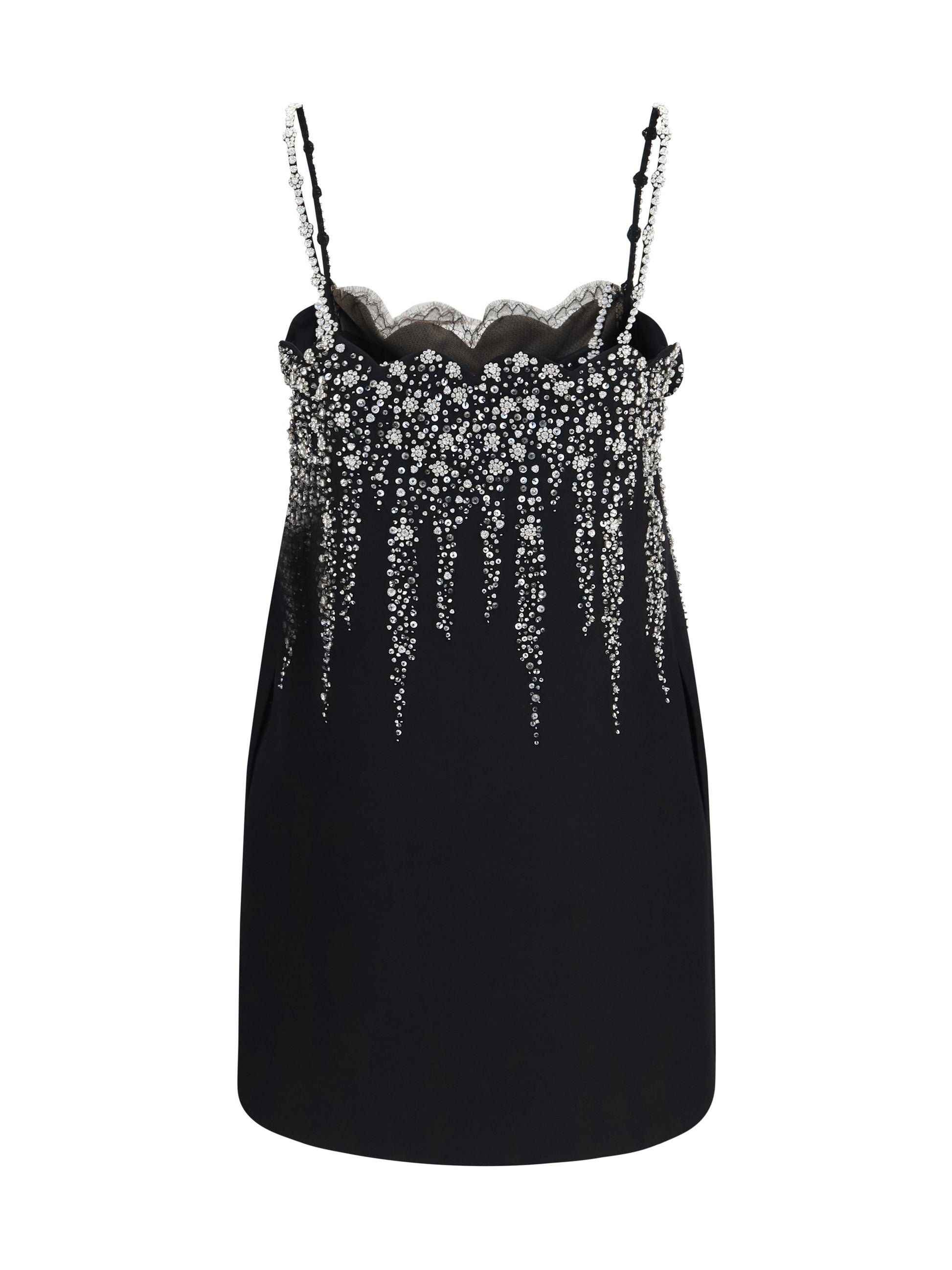 Valentino Women Embroidered Crepe Mini Dress With Jewel Details VALENTINO