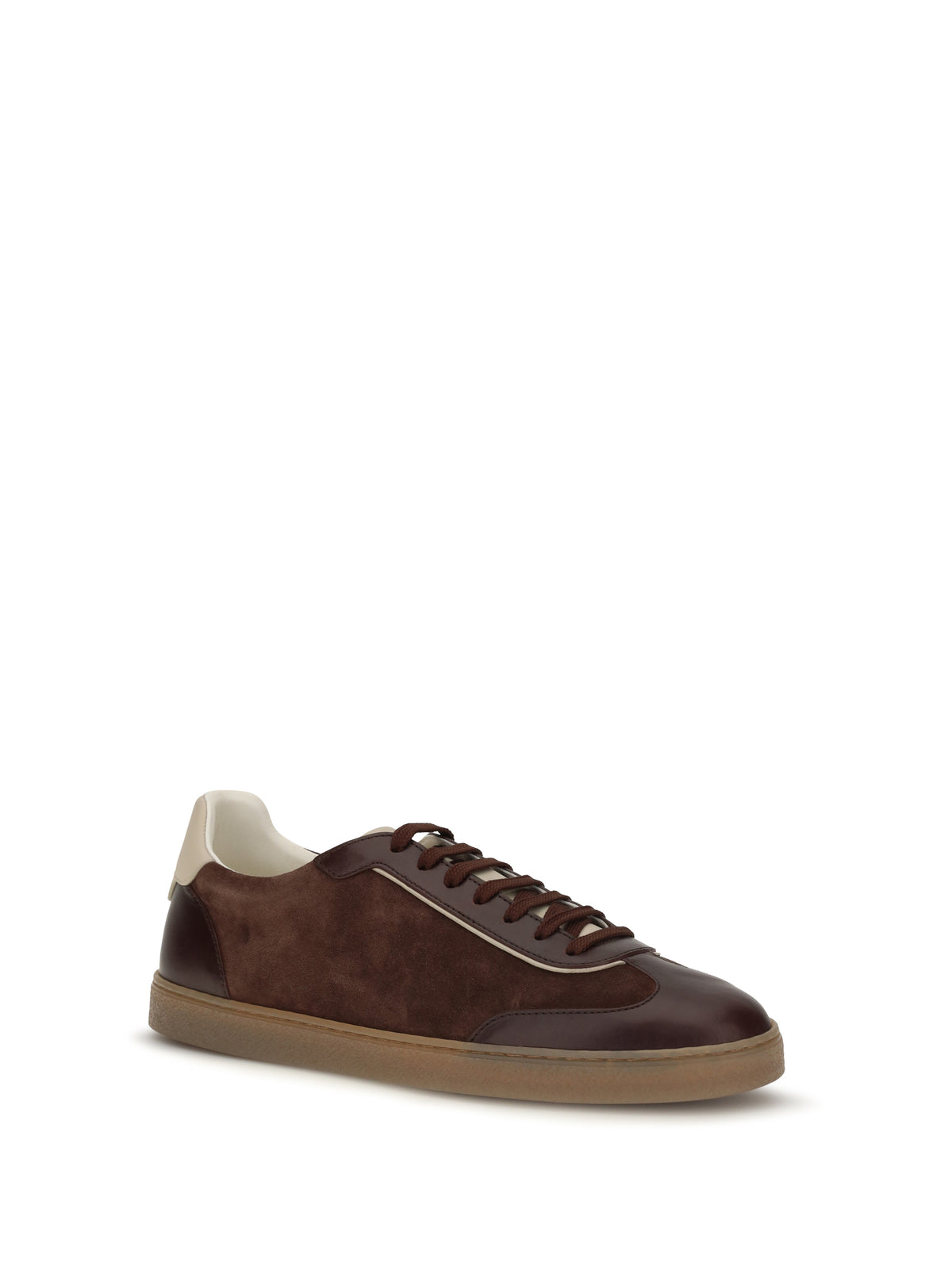 Brunello Cucinelli Men Leather Sneakers With Suede Details BRUNELLO CUCINELLI