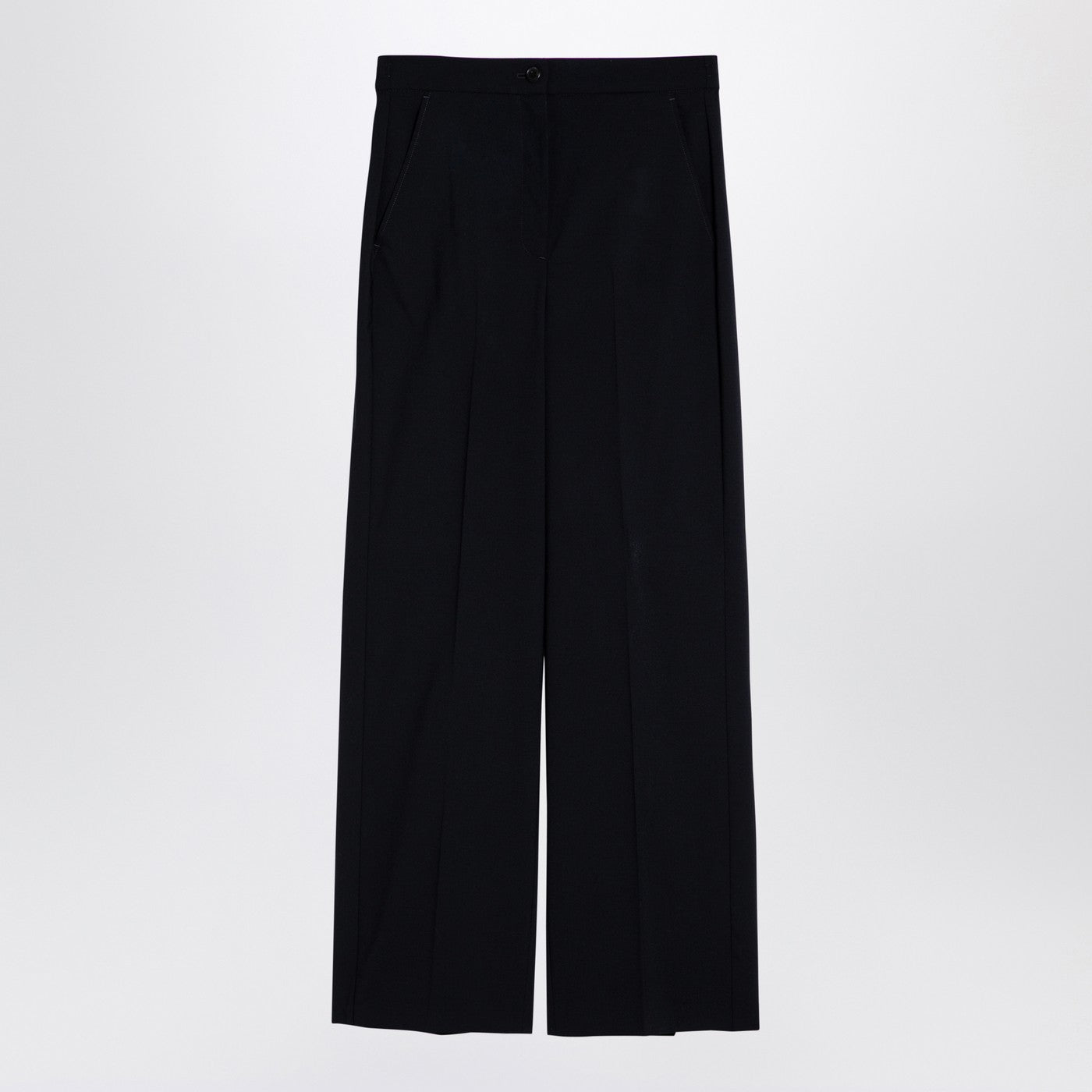 Department 5 Navy Blue Wool-Blend Trousers Women DEPARTMENT 5