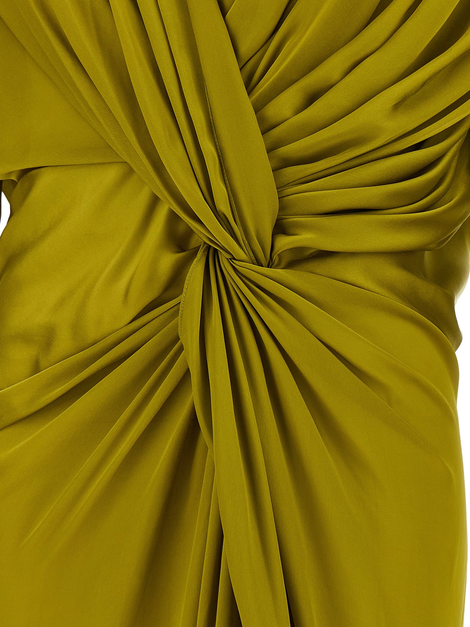 Balmain Women Draped Silk Dress With Knot BALMAIN