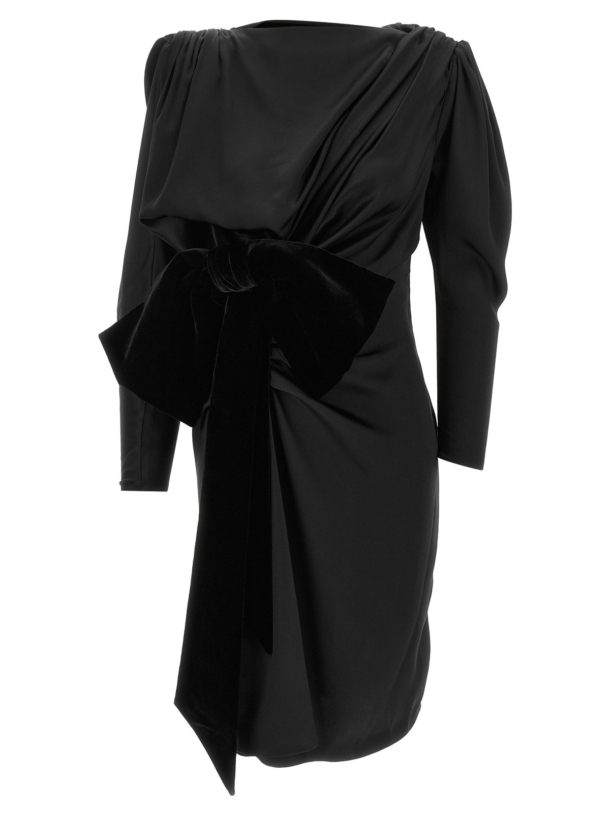 Balmain Women Black Velvet Bow Dress BALMAIN