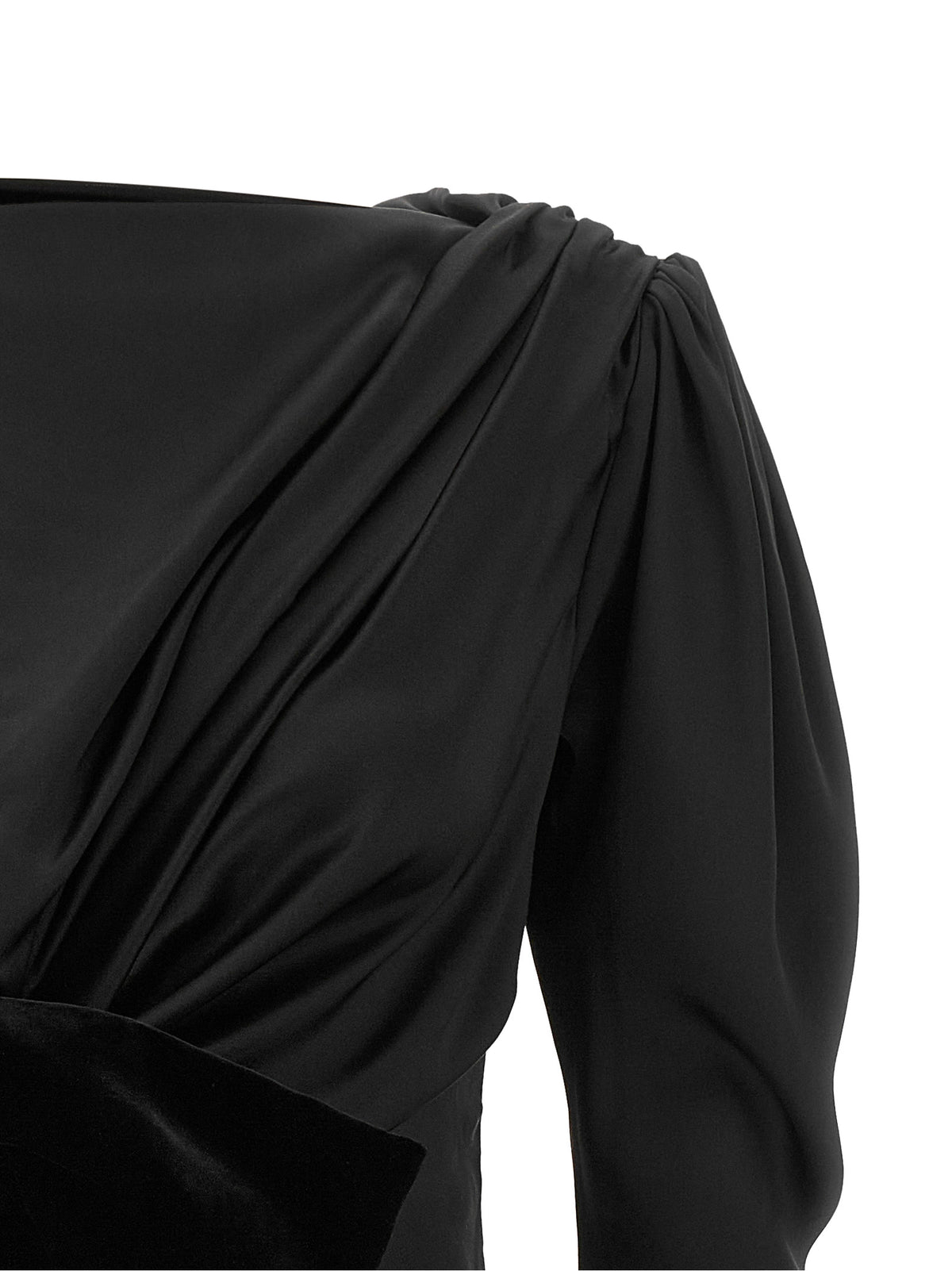 Balmain Women Black Velvet Bow Dress BALMAIN