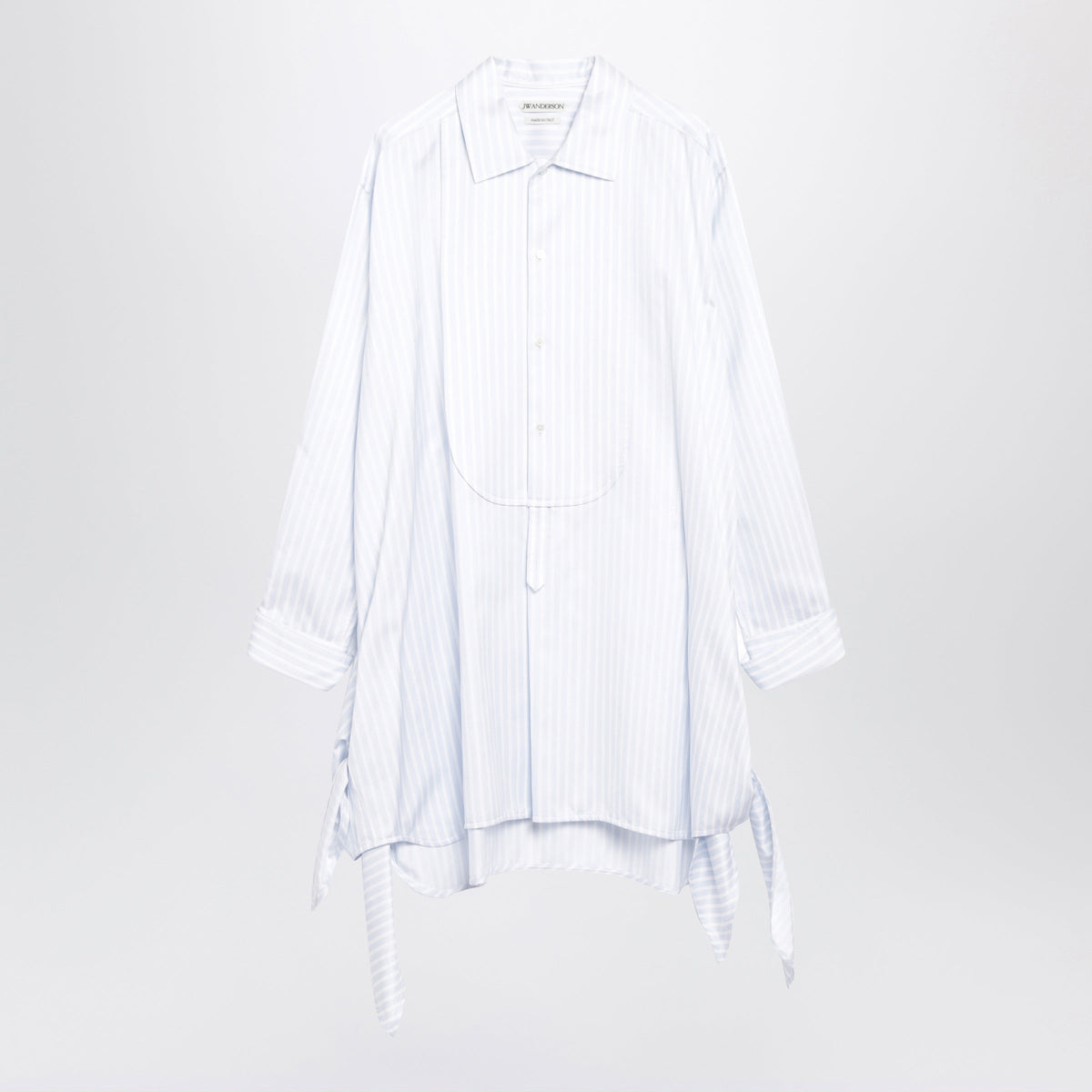 Jw Anderson White And Light Blue Shirt Dress With Side Knot Women J.W. ANDERSON