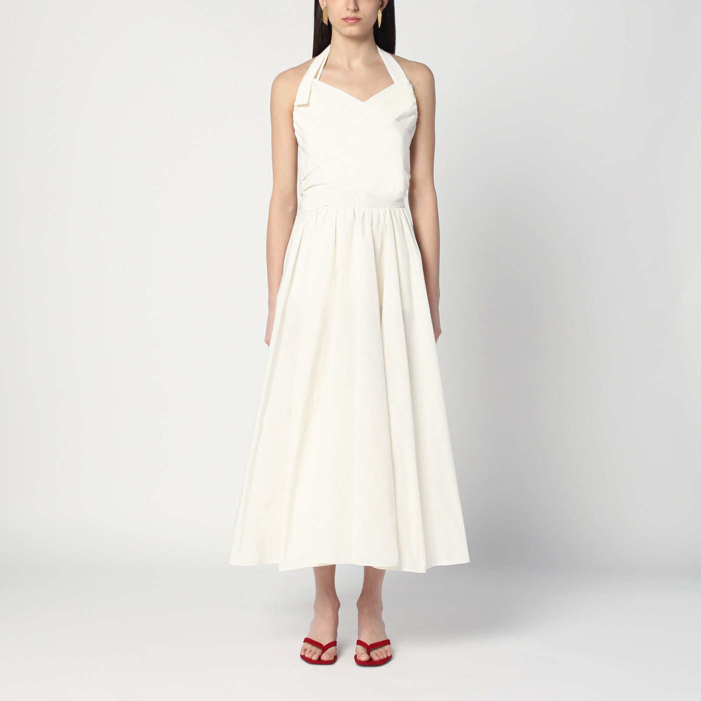 Patou Ivory Dress With A Bow On The Back Women PATOU