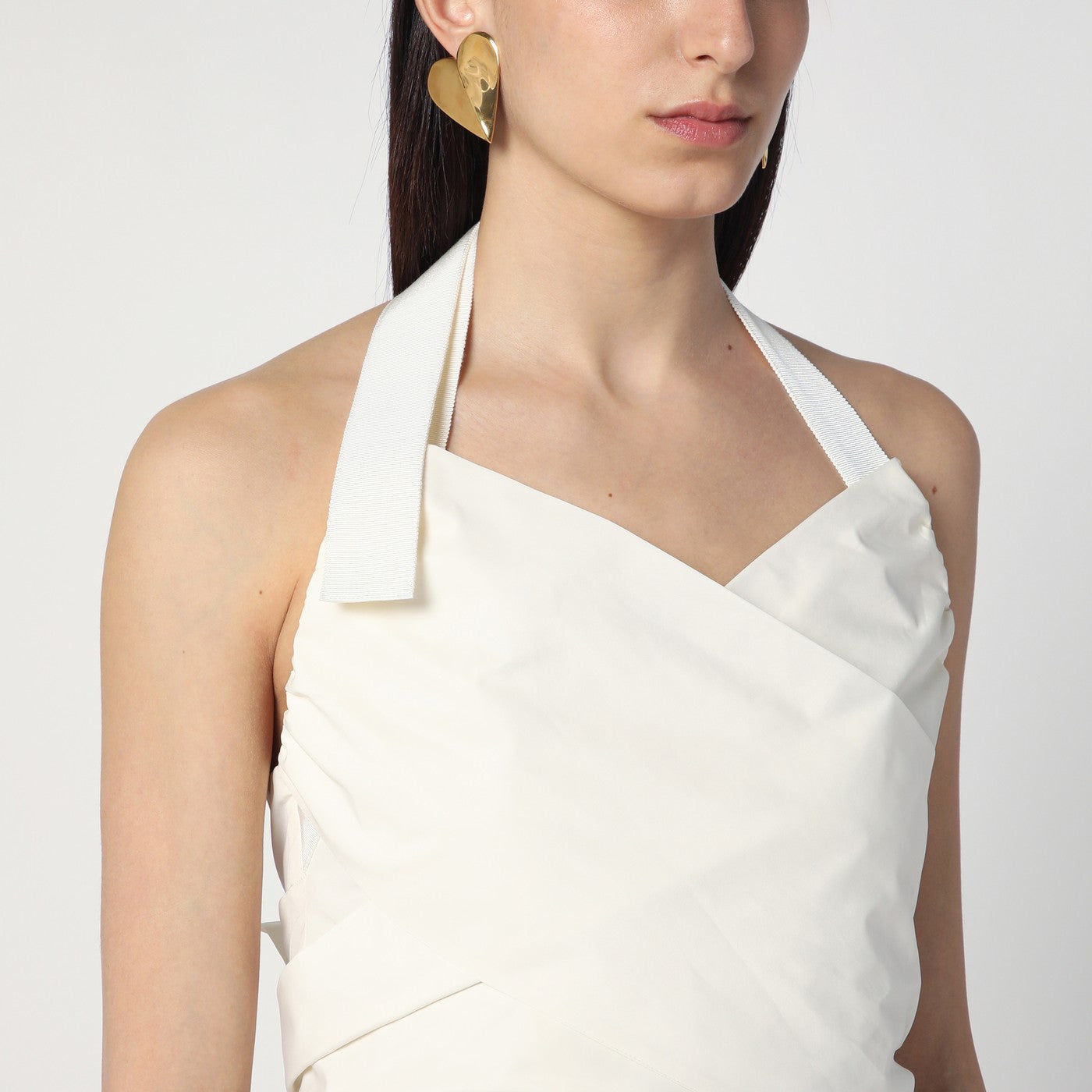 Patou Ivory Dress With A Bow On The Back Women PATOU
