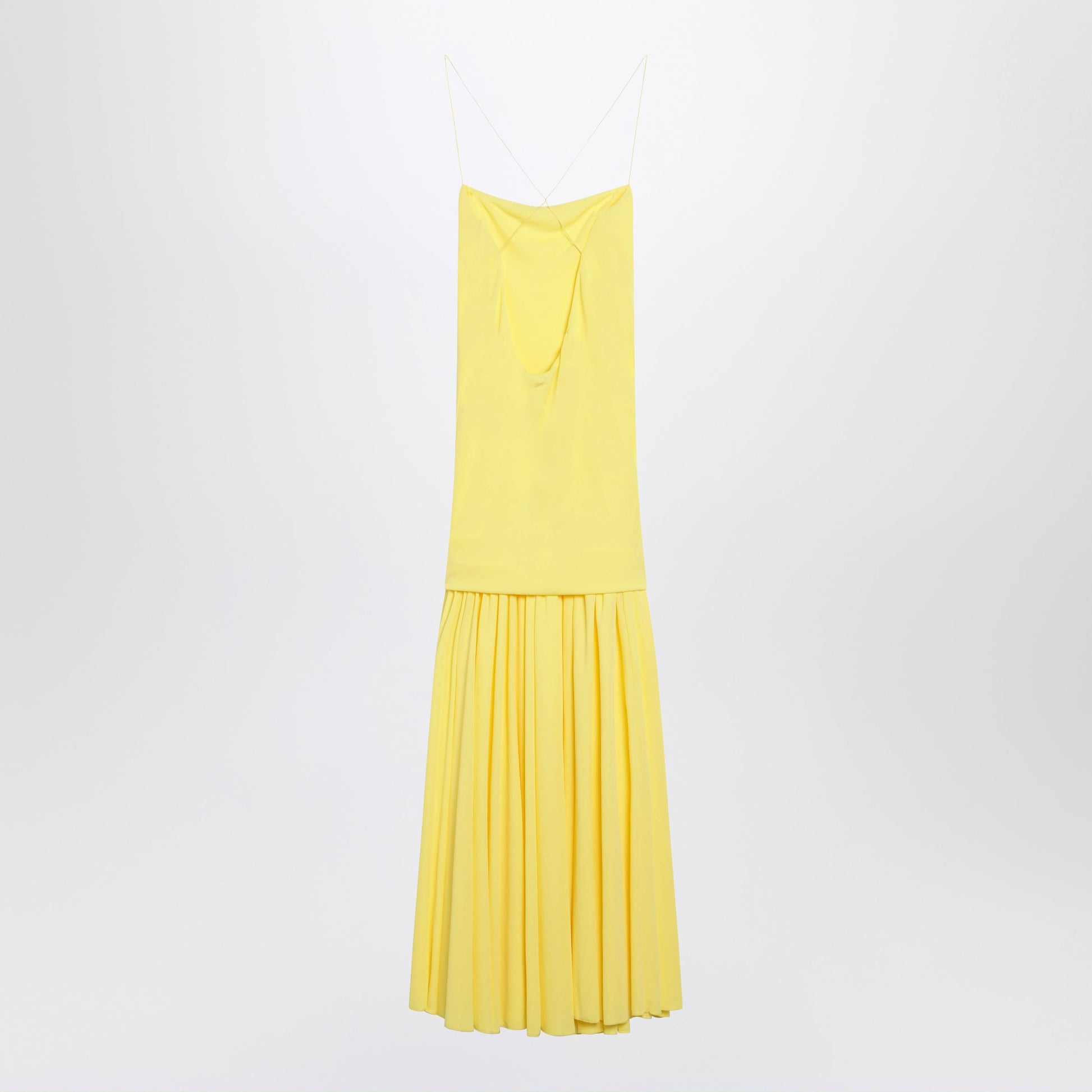 Jacquemus Abiha Pleated Midi Dress With Draping In Yellow Women JACQUEMUS