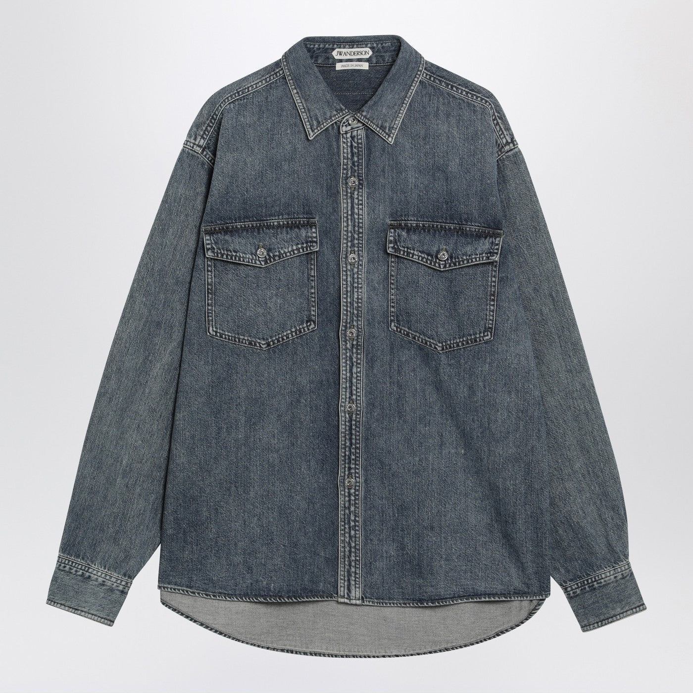 Jw Anderson Mid-Blue Oversized Denim Shirt Men J.W. ANDERSON