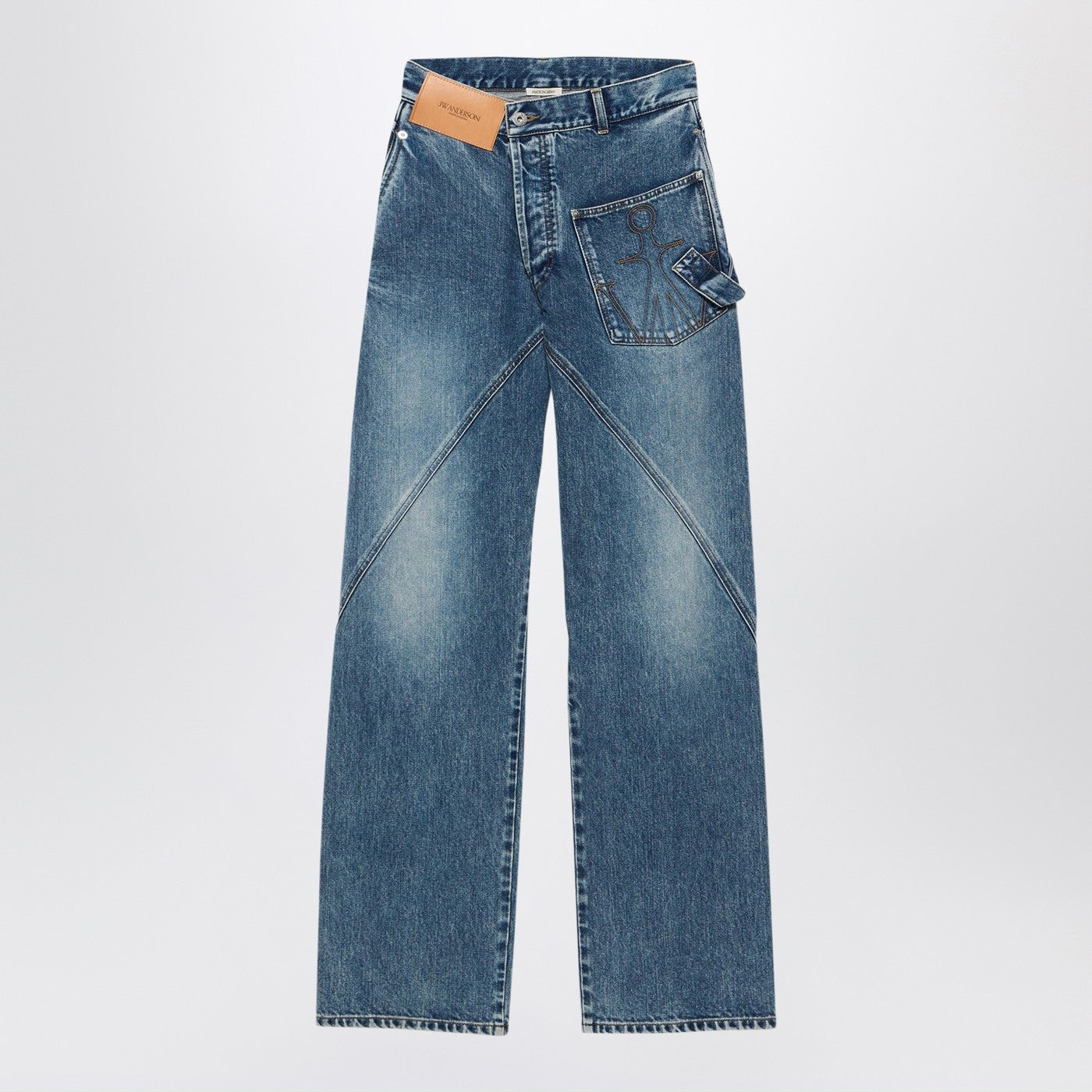 Jw Anderson Mid-Blue Twisted-Denim Jeans Men J.W. ANDERSON