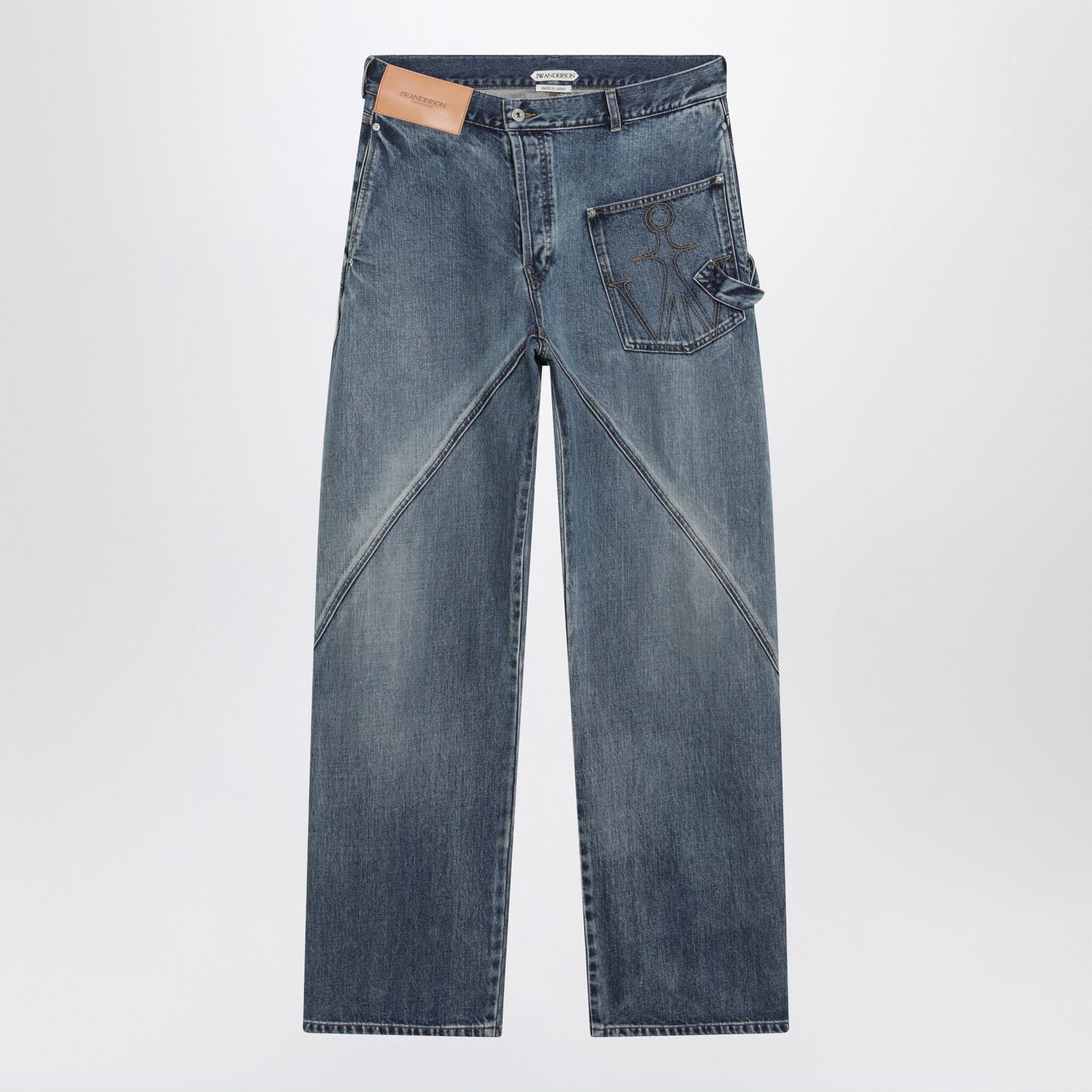 Jw Anderson Mid Blue Twisted Workwear Jeans Men J.W. ANDERSON