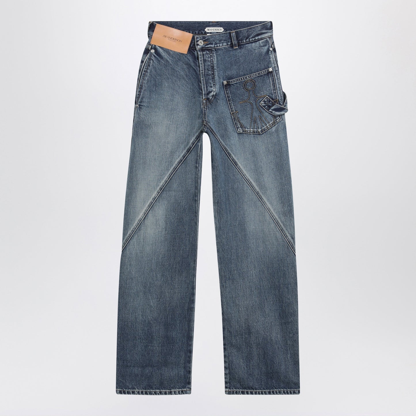 Jw Anderson Workwear Twisted Mid Blue Cotton Jeans Women J.W. ANDERSON