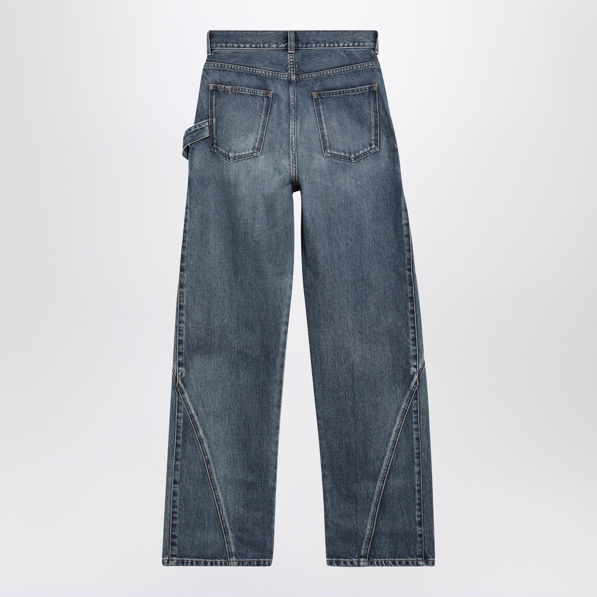 Jw Anderson Workwear Twisted Mid Blue Cotton Jeans Women J.W. ANDERSON