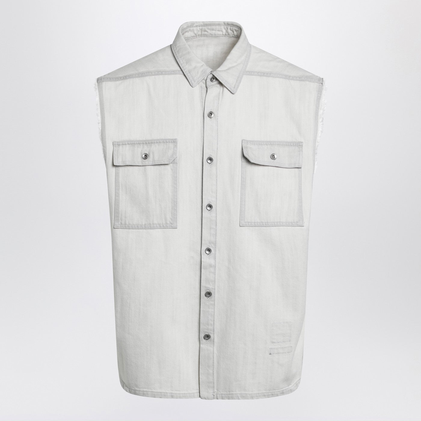 Drkshdw White Vintage-Effect Denim Vest Men DRKSHDW