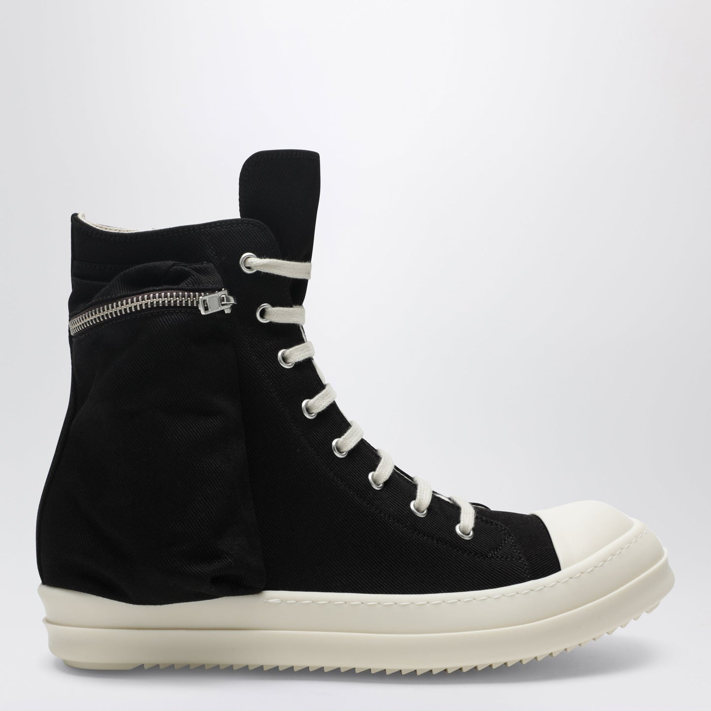 Drkshdw Temple Cargo Sneakers In Black/Milk White Denim Men DRKSHDW